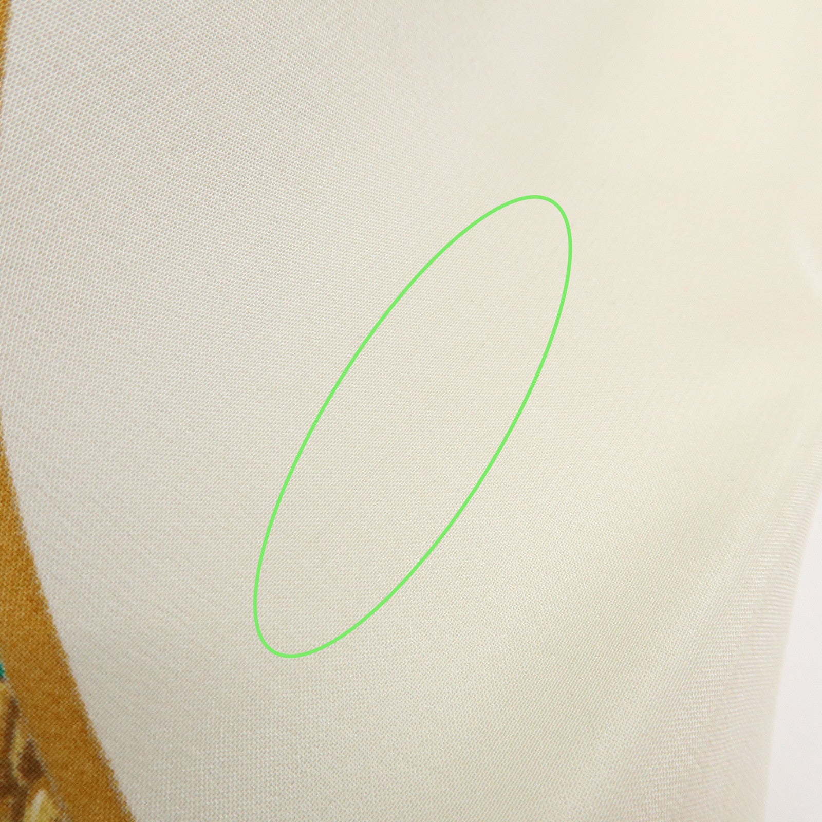 CHANEL COCO Mark Silk 100% Scarf Jewelry Motif Ivory Green