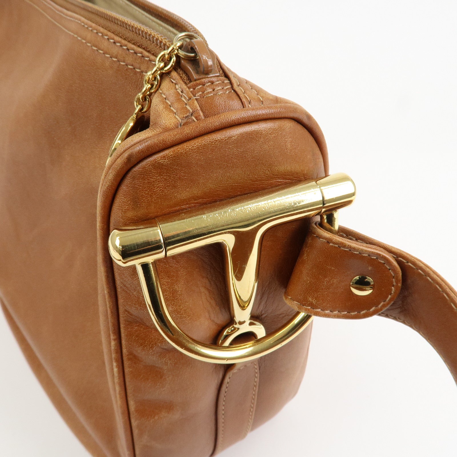 GUCCI Horsebit Leather Shoulder Bag Crossbody Bag 01.090.1411