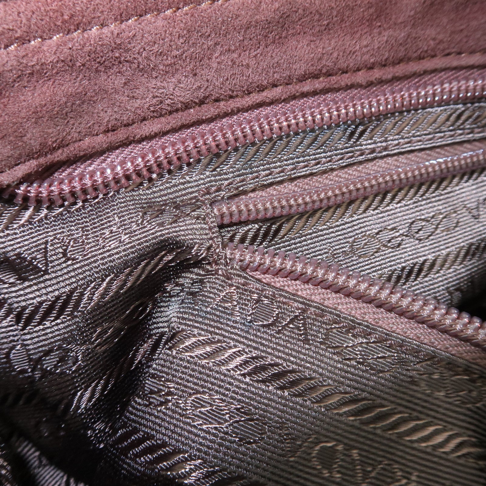 PRADA Suede Leather Chain Shoulder Bag Hand Bag Brown