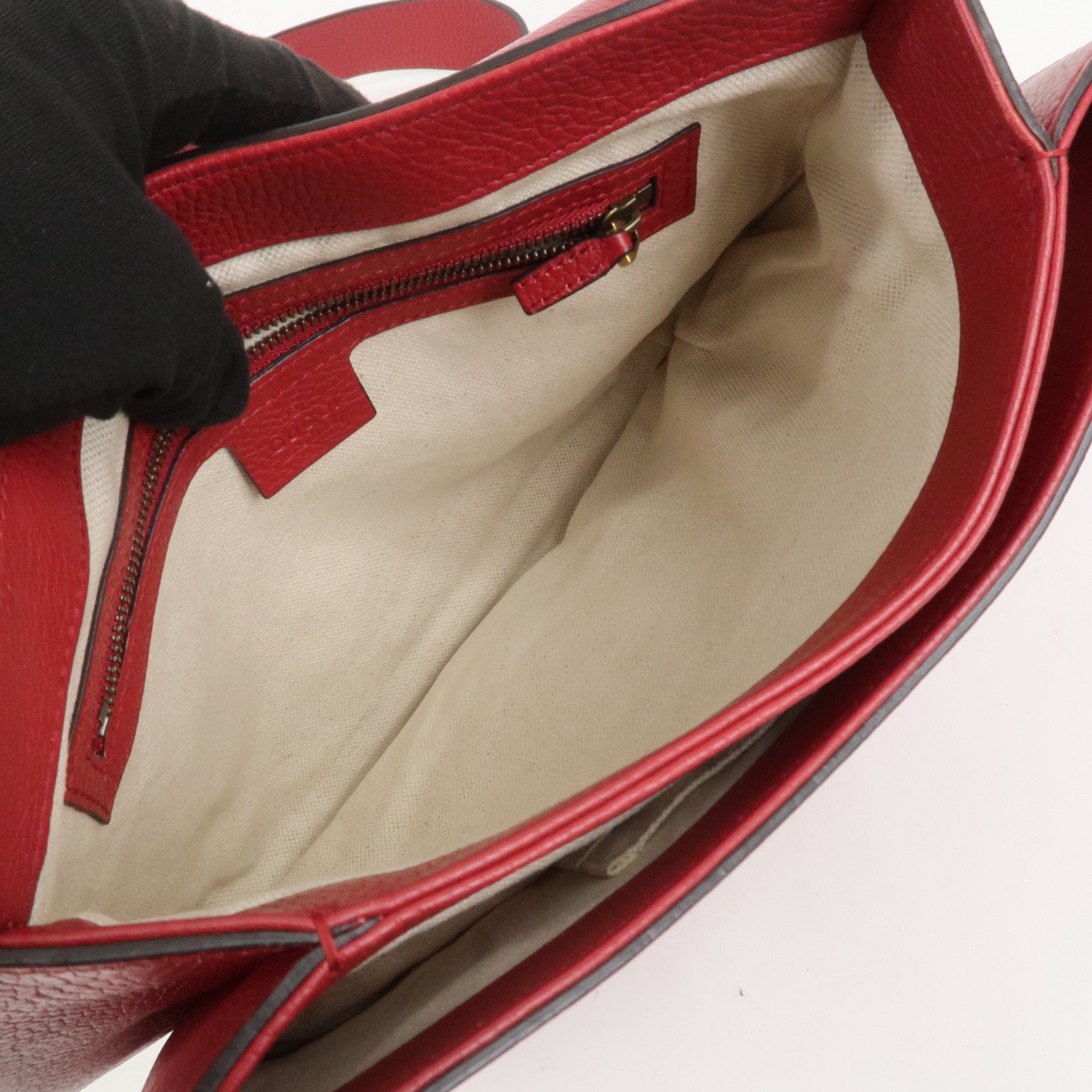 GUCCI GG Marmont Tiger Head Leather Shoulder Bag Red 409154