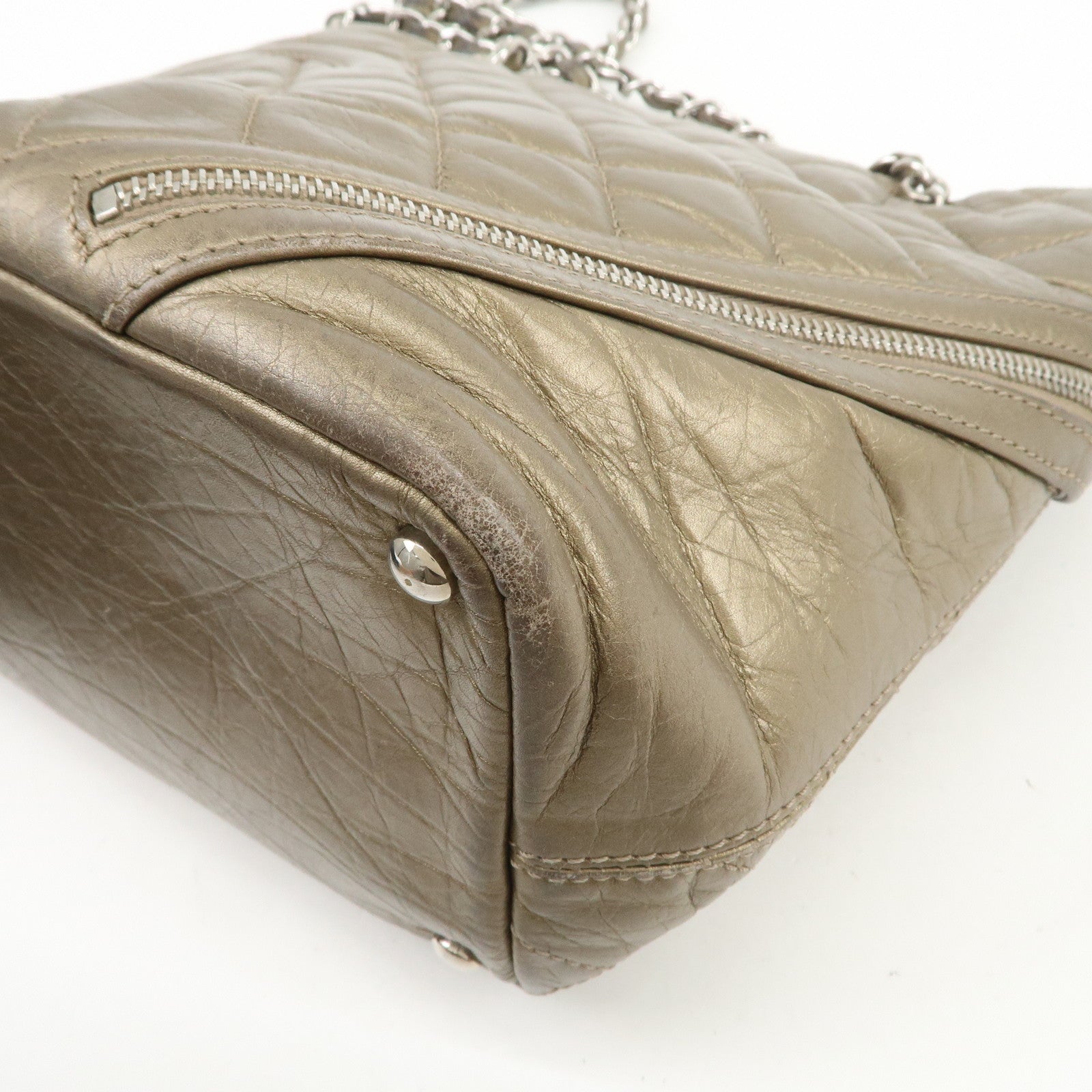 CHANEL Cambon Line Cotton Club Chain Shoulder Bag Tote Bag A34317