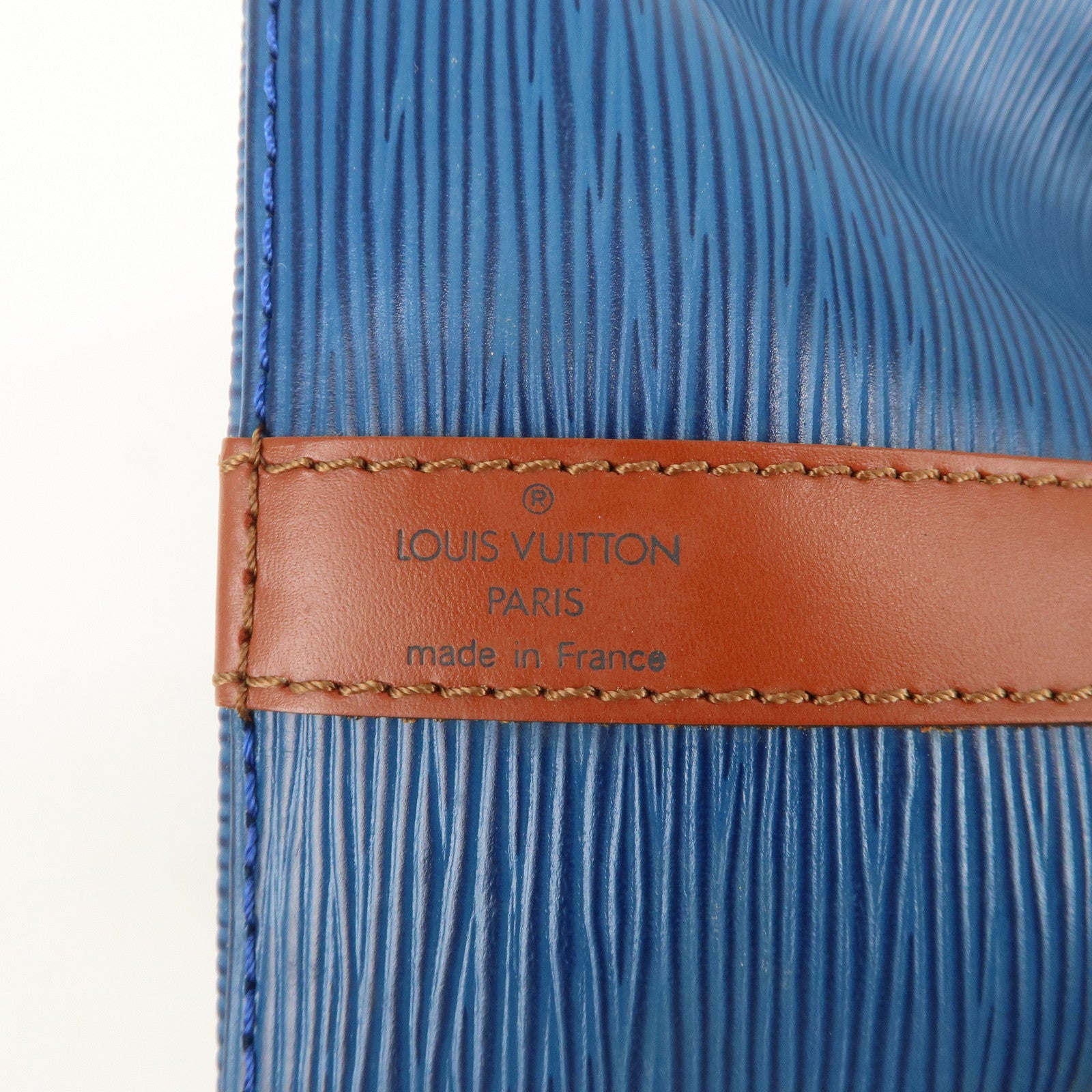 Louis Vuitton Epi Petit Noe Shoulder Bag Bi-Color Blue Kenya Brown Used