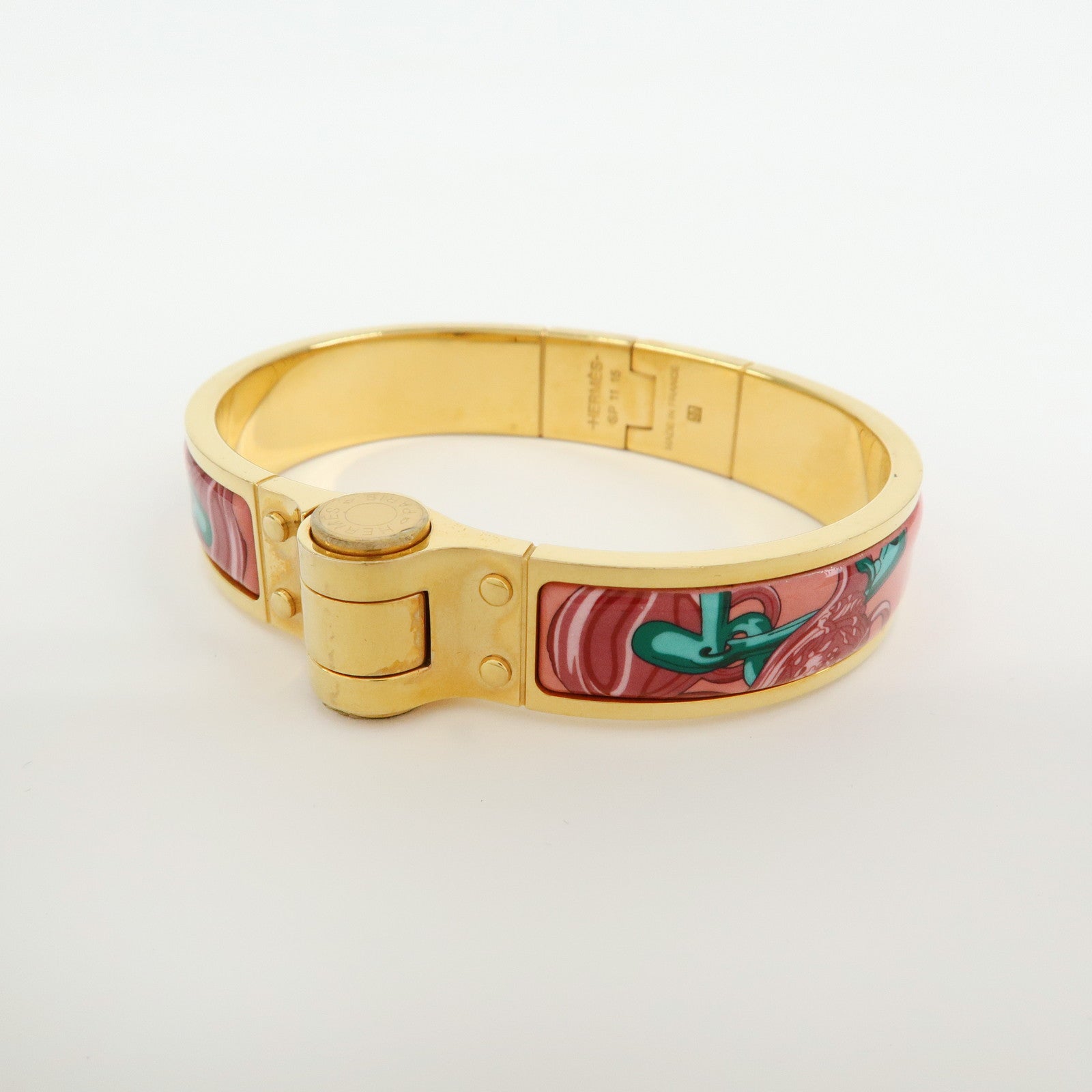 HERMES Metal Charniere Bracelet Bangle BRIDES de GALA Pink Gold