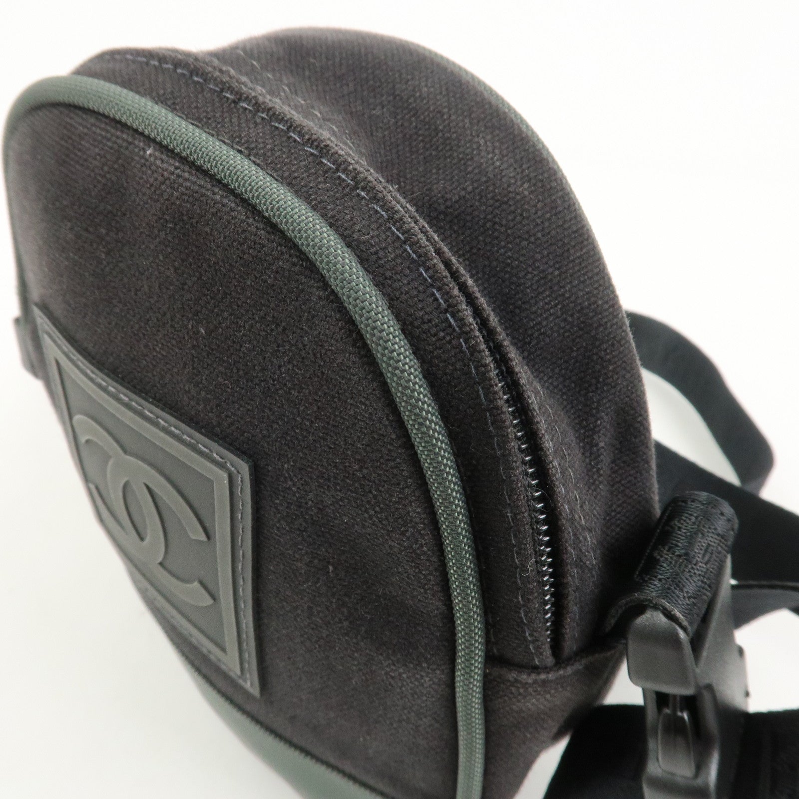 CHANEL Sport Line COCO Mark Canvas Shoulder Bag Black A23300