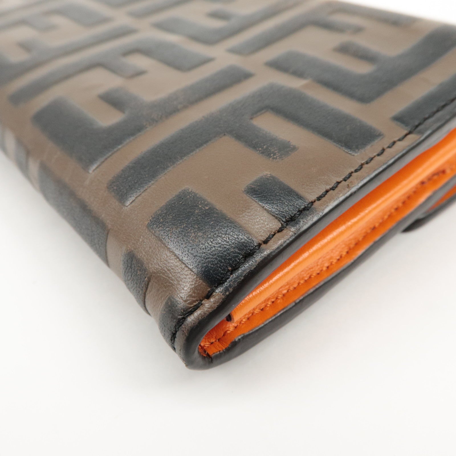 FENDI Zucca Baguette Continental Wallet 8M0251 Brown Orange 8M0251 Used