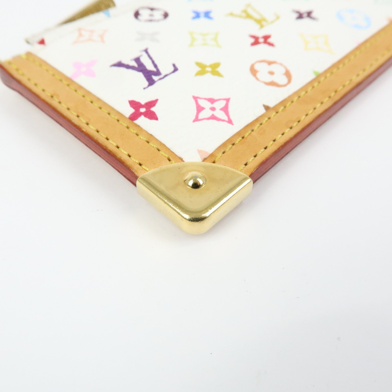 Louis Vuitton Monogram Multicolor Pochette Cles Blanc M92655