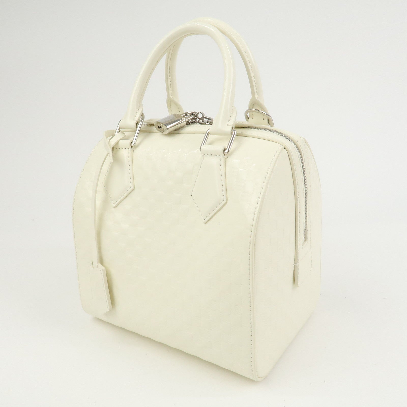 Louis Vuitton Damier Facette Speedy Cube PM Hand Bag Cream M48903