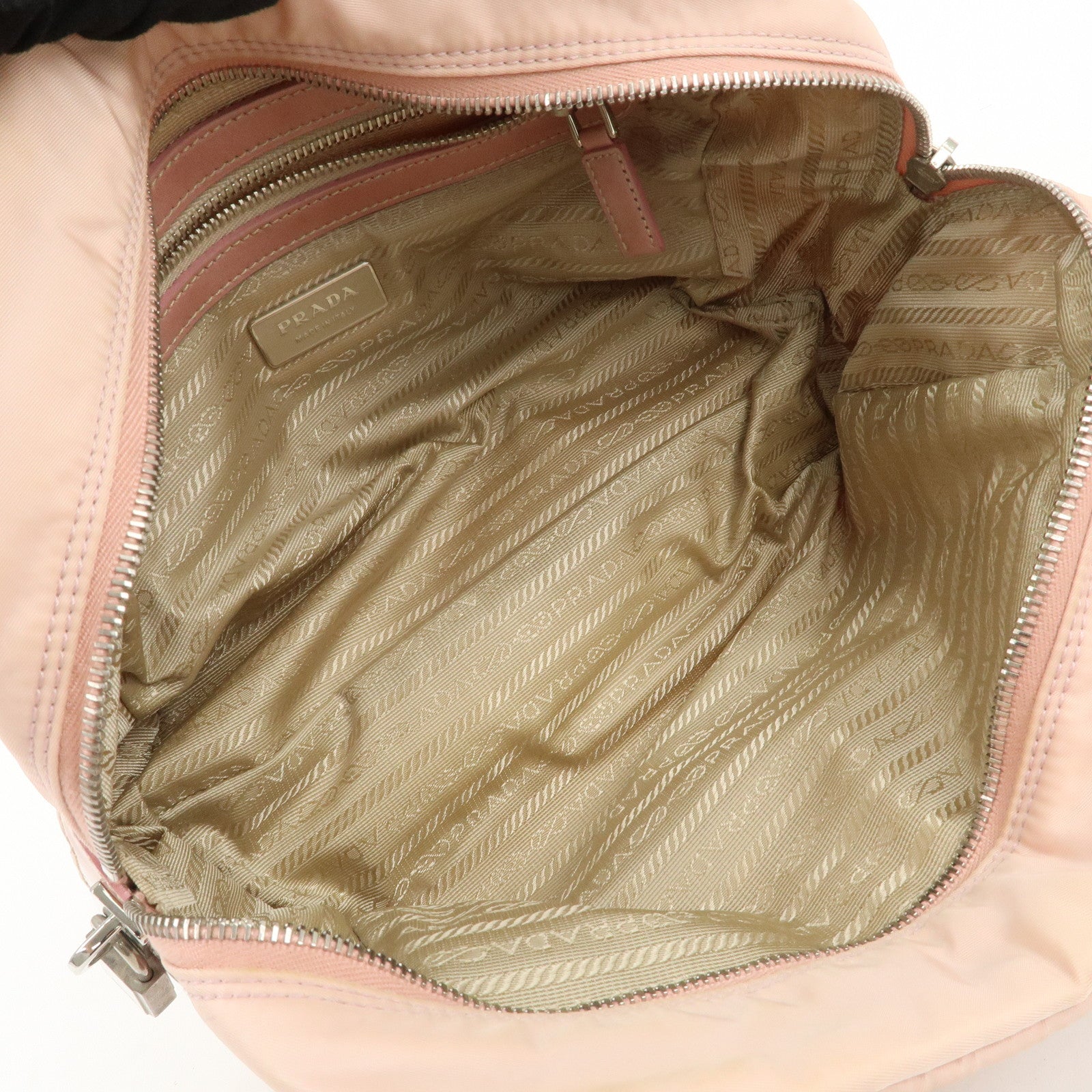 PRADA Nylon Leather Shoulder Bag Hand Bag Boston Bag Pink BR3150