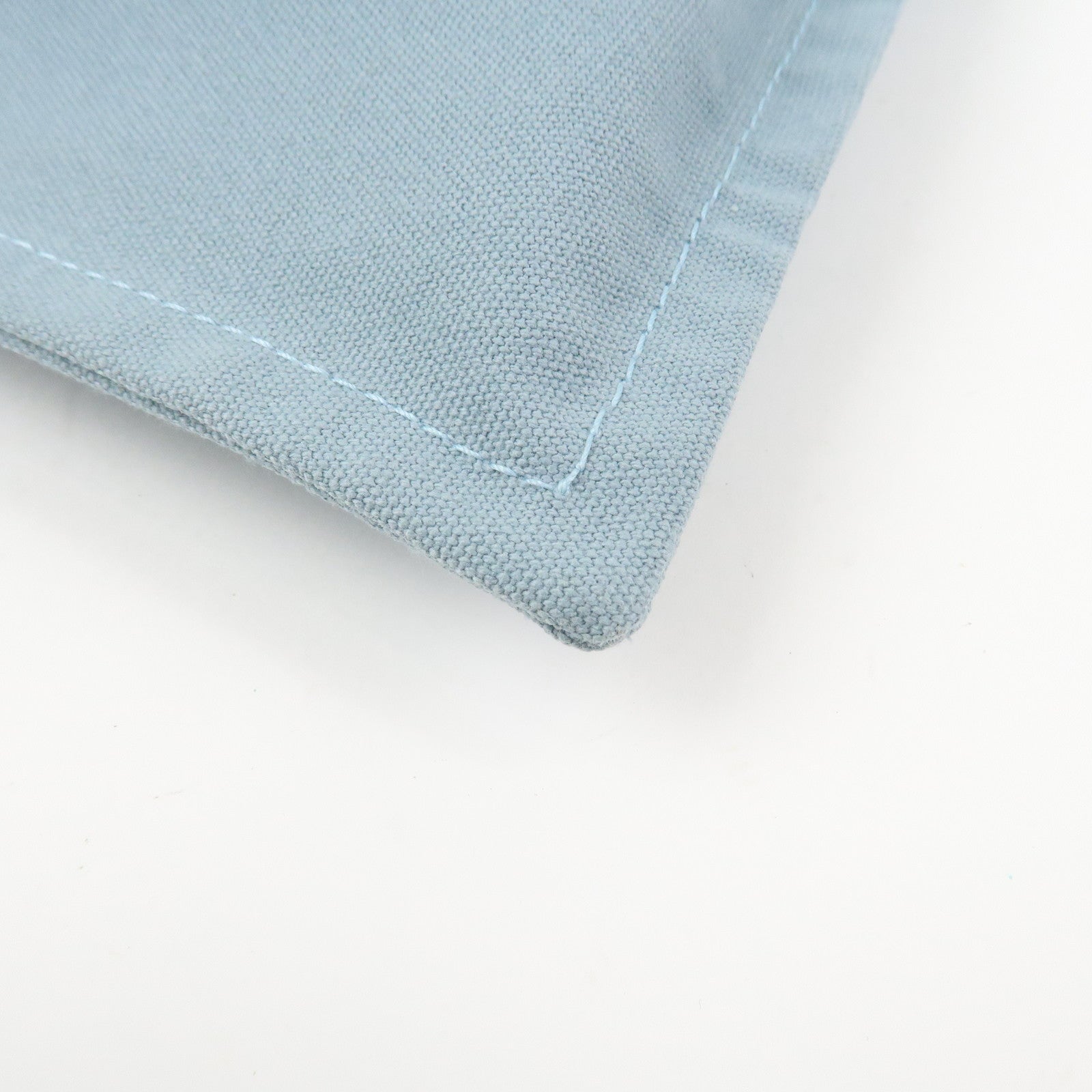 HERMES Bora Bora GM Cotton Leather Pouch Light Blue