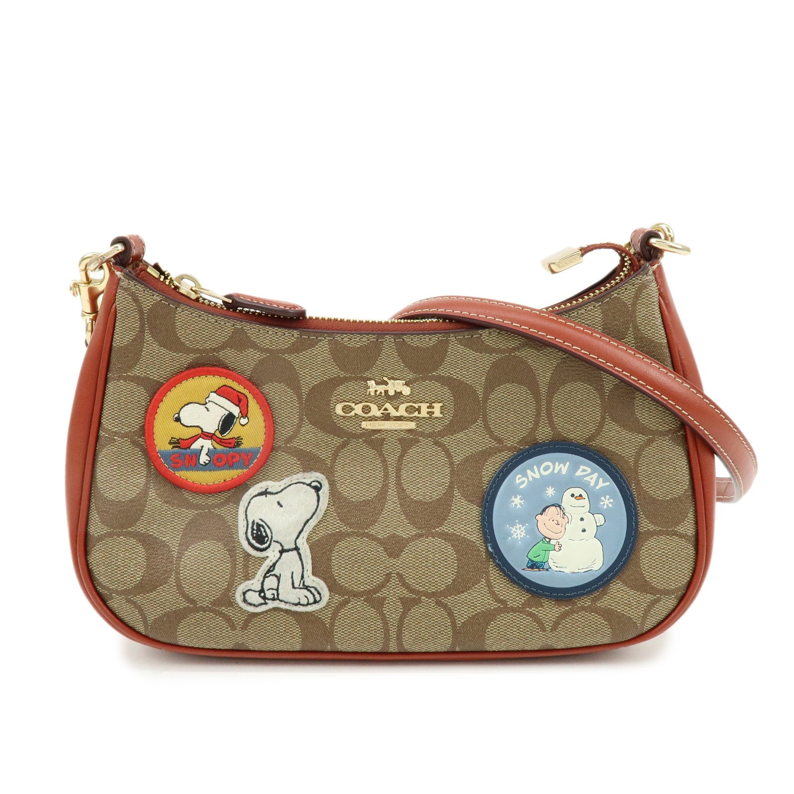 COACH PEANUTS Teri Signature PVC Leather Shoulder Crossbody Bag