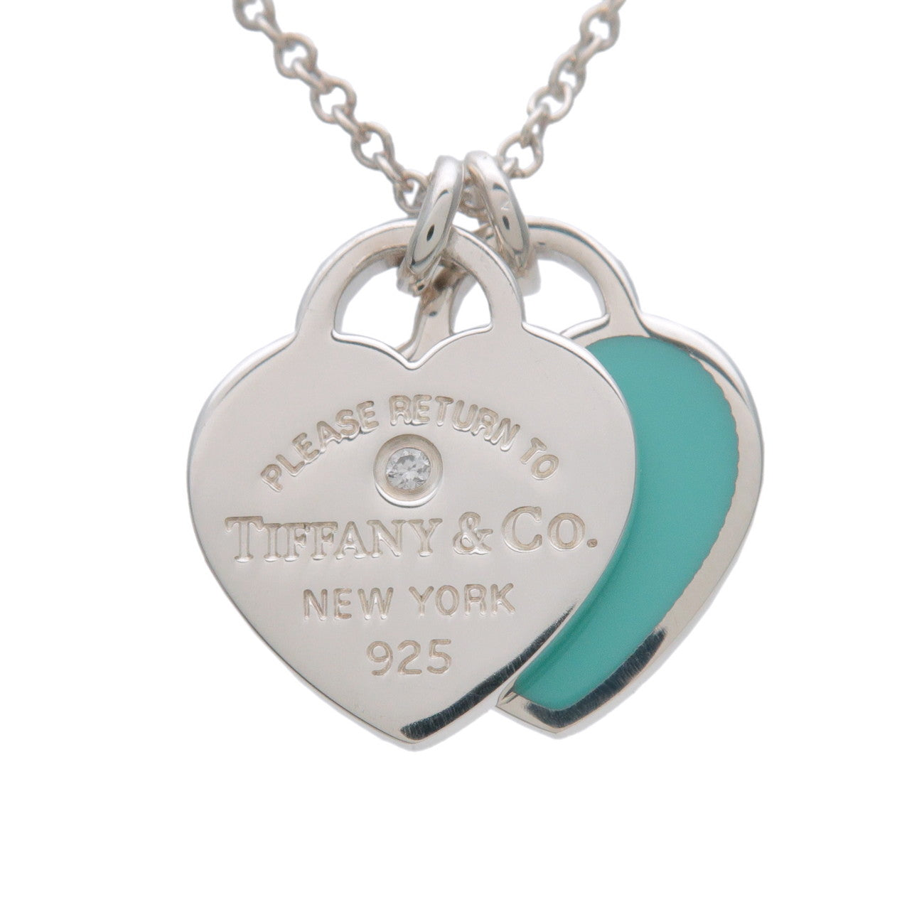 Tiffany & Co Return to Tiffany Double Heart Tag 1P Diamond Necklace
