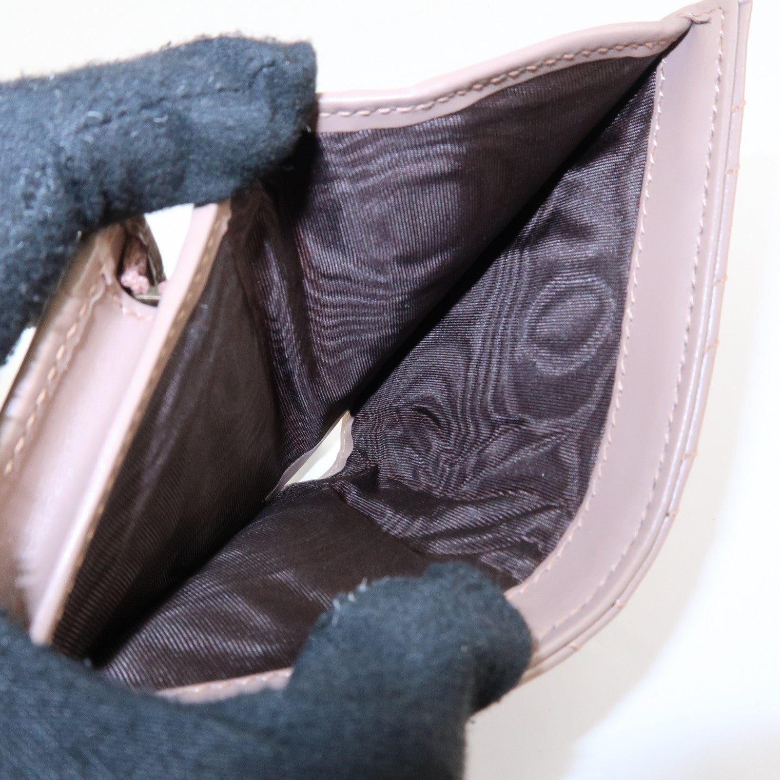 GUCCI Marmont Leather Bi-fold Small Wallet Taupe 466492 Used