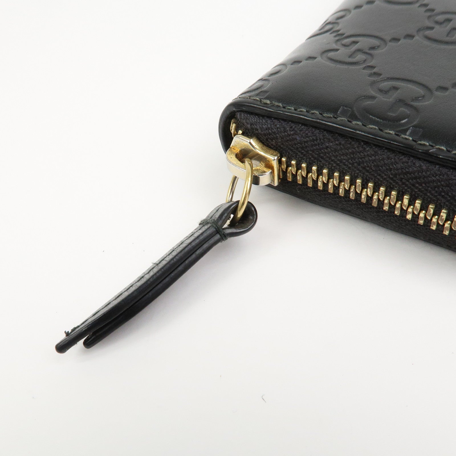 GUCCI Guccissima Leather Card Case Card Holder Black 447939