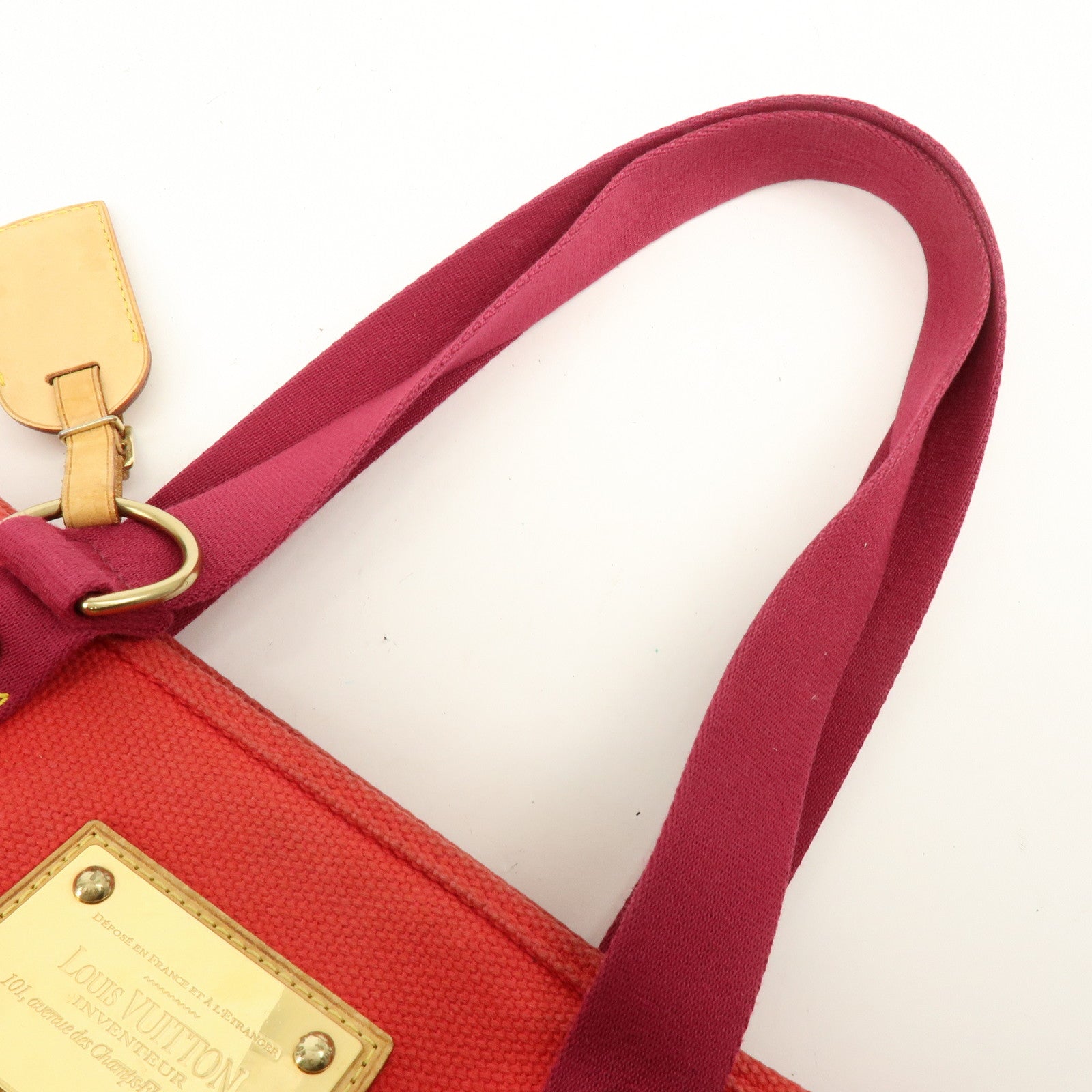 Louis Vuitton Antigua Cabas MM Tote Bag Hand Bag Rouge M40034