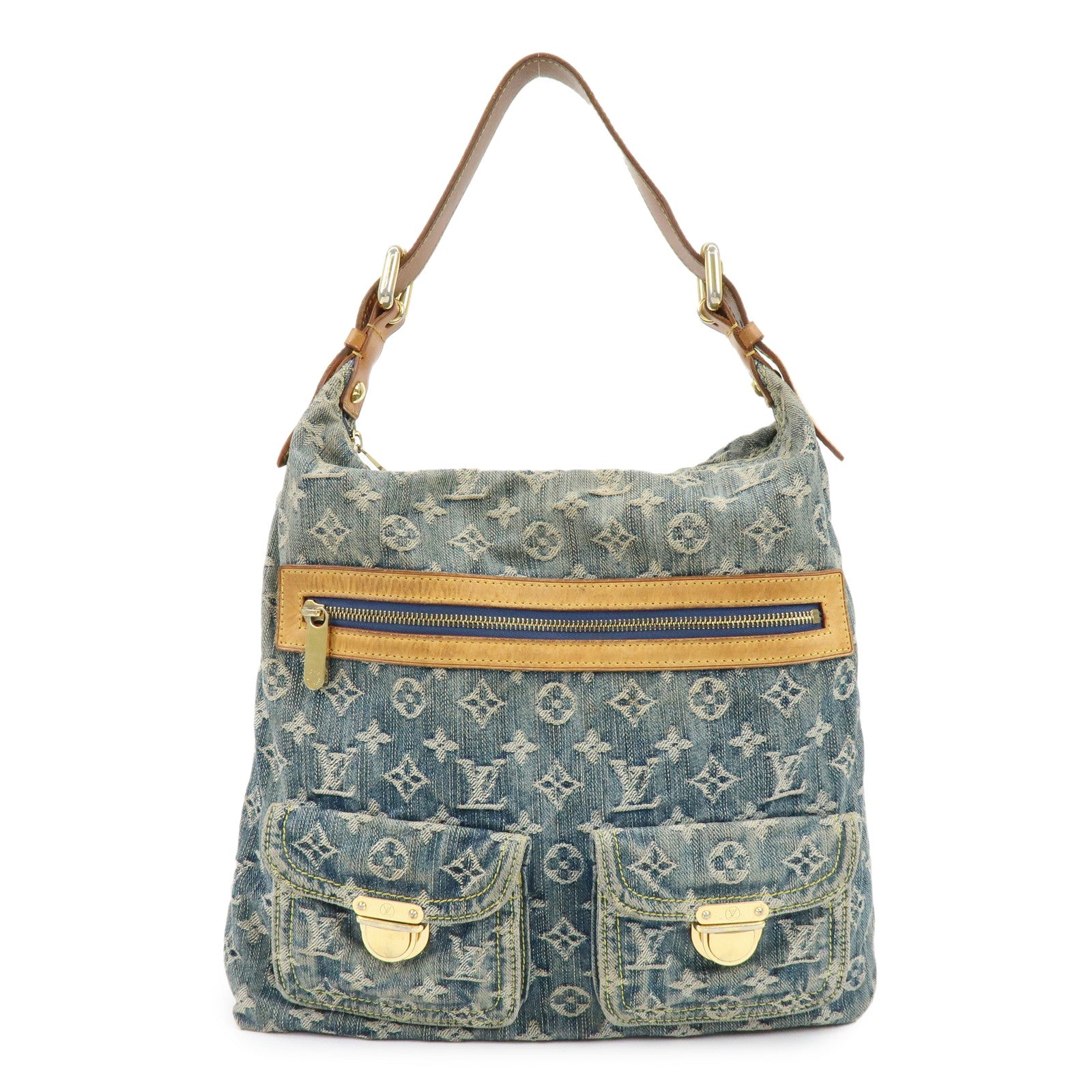 Louis Vuitton Monogram Denim Baggy GM Shoulder Bag Blue M95048