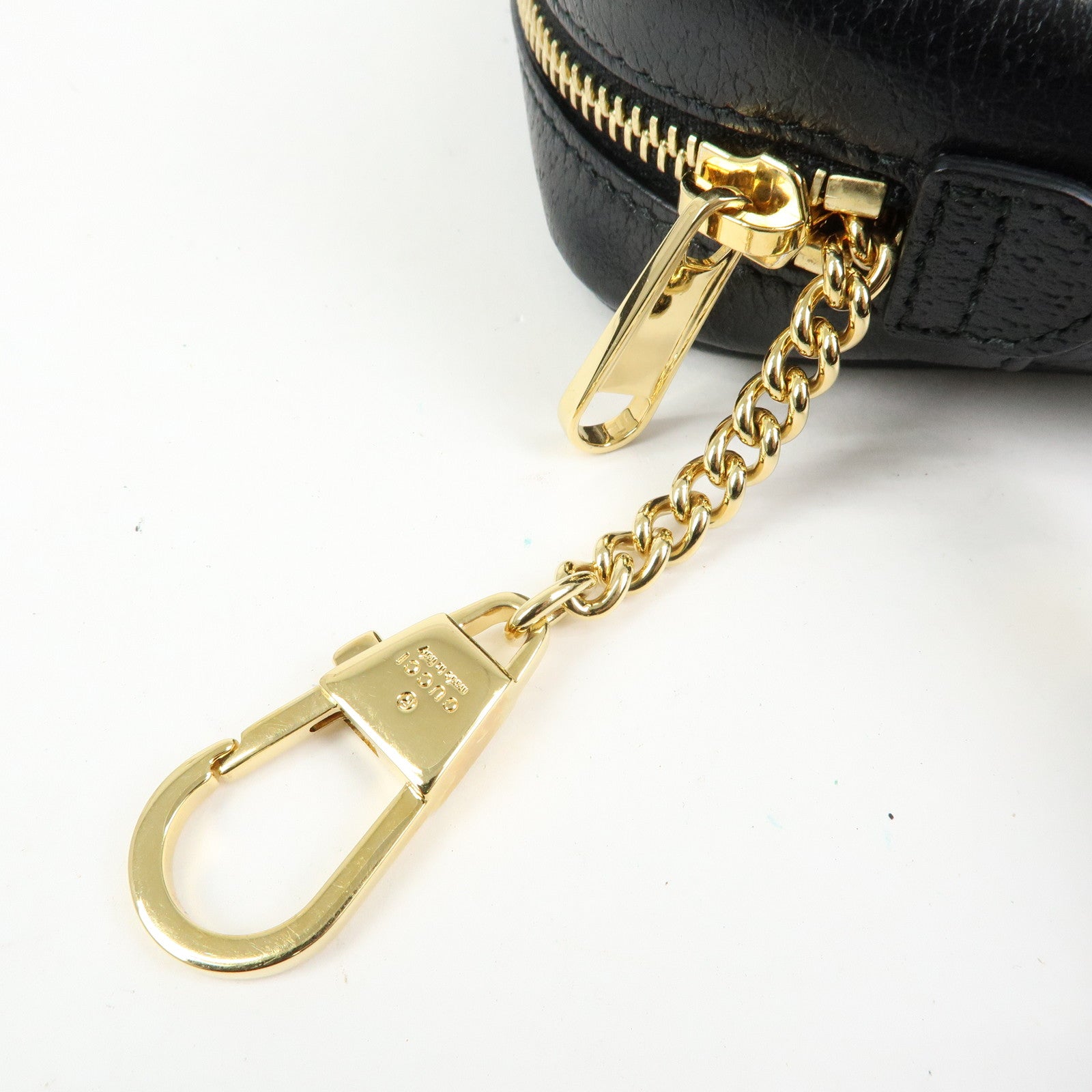 GUCCI Ophidia Sherry Leather Shoulder Crossbody Bag Black 517350