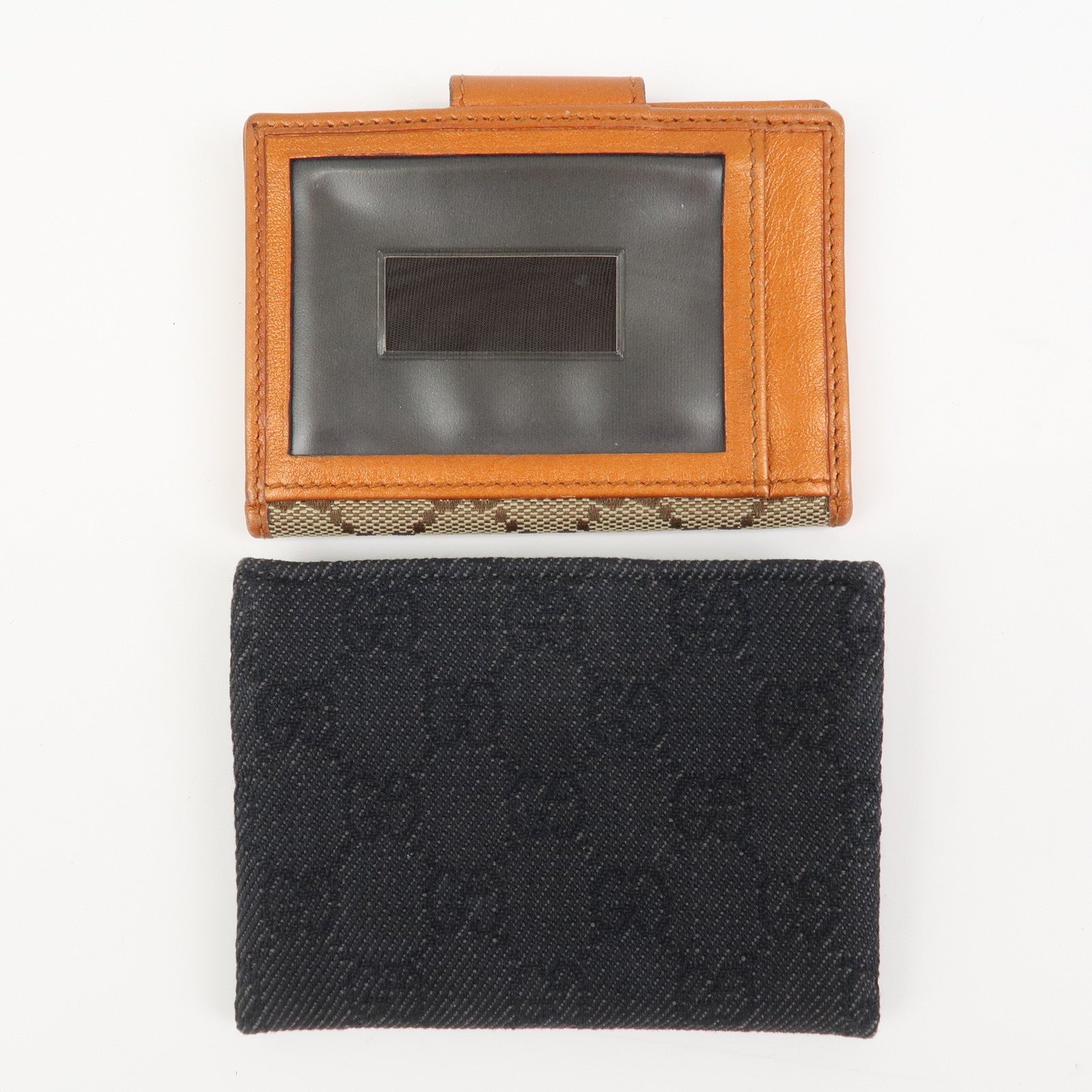 GUCCI Lovely Heart GG Denim Canvas Set of 2 Card Case 217050/224261