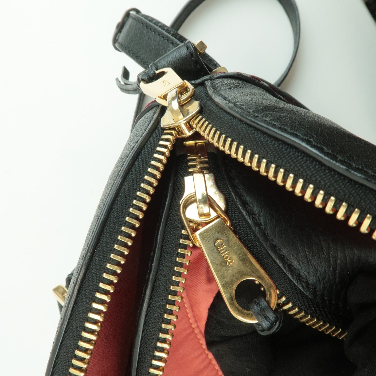 Chloe Angie Leather 2Way Tote Bag Hand Bag Shoulder Bag Black Used