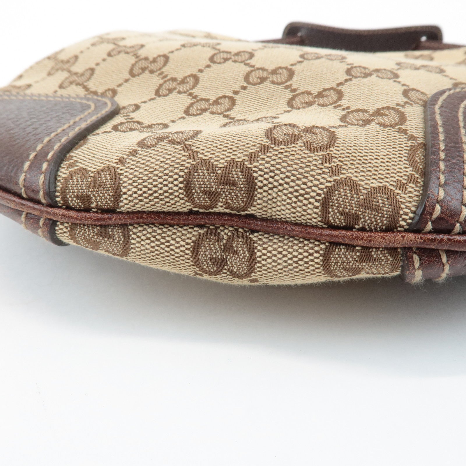 GUCCI Sherry Princy GG Canvas Leather Shoulder Bag Beige Brown 162895 Used