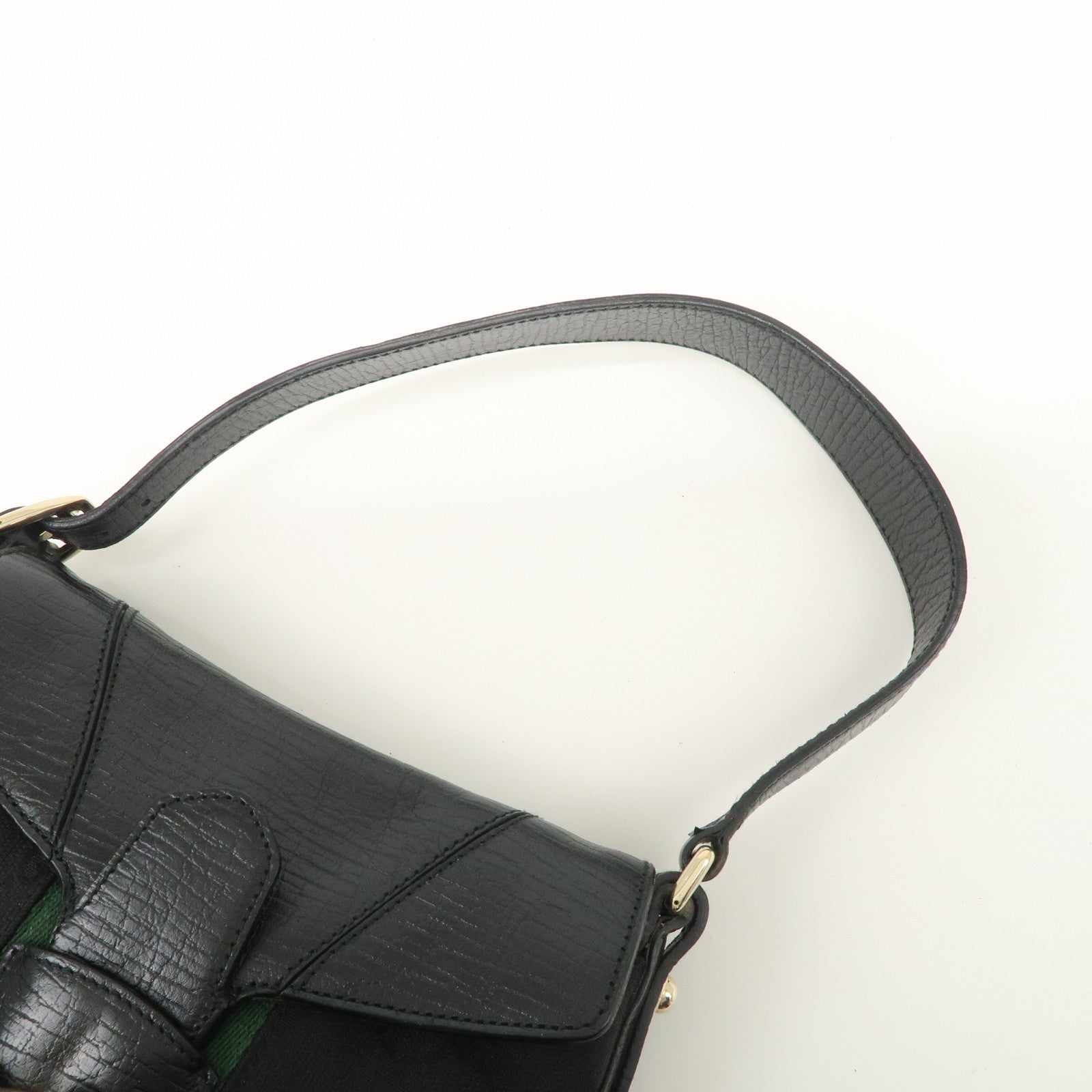 GUCCI Horsebit Sherry GG Canvas Leather Shoulder Bag 131094