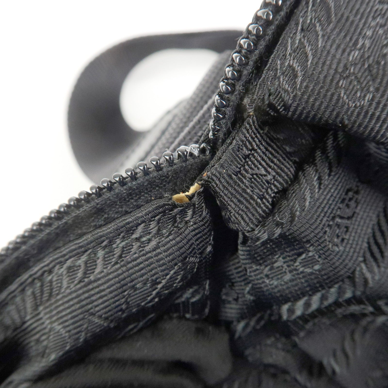 PRADA Triangle Logo Nylon Leather Shoulder bag Black
