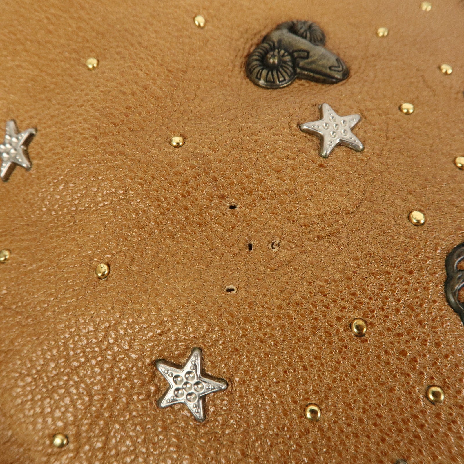 JIMMY CHOO Zodiac Sky Bag Leather Shoulder Bag Light Brown