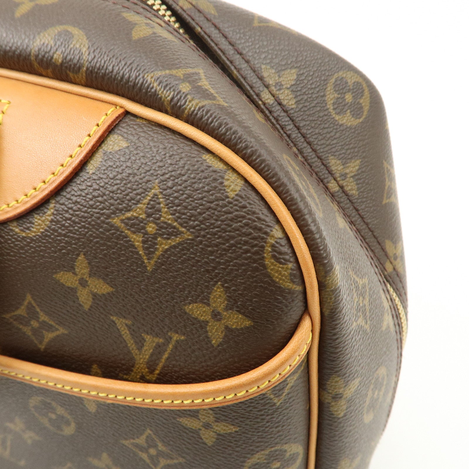 Louis Vuitton Monogram Deauville Hand Bag Brown M47270 Used