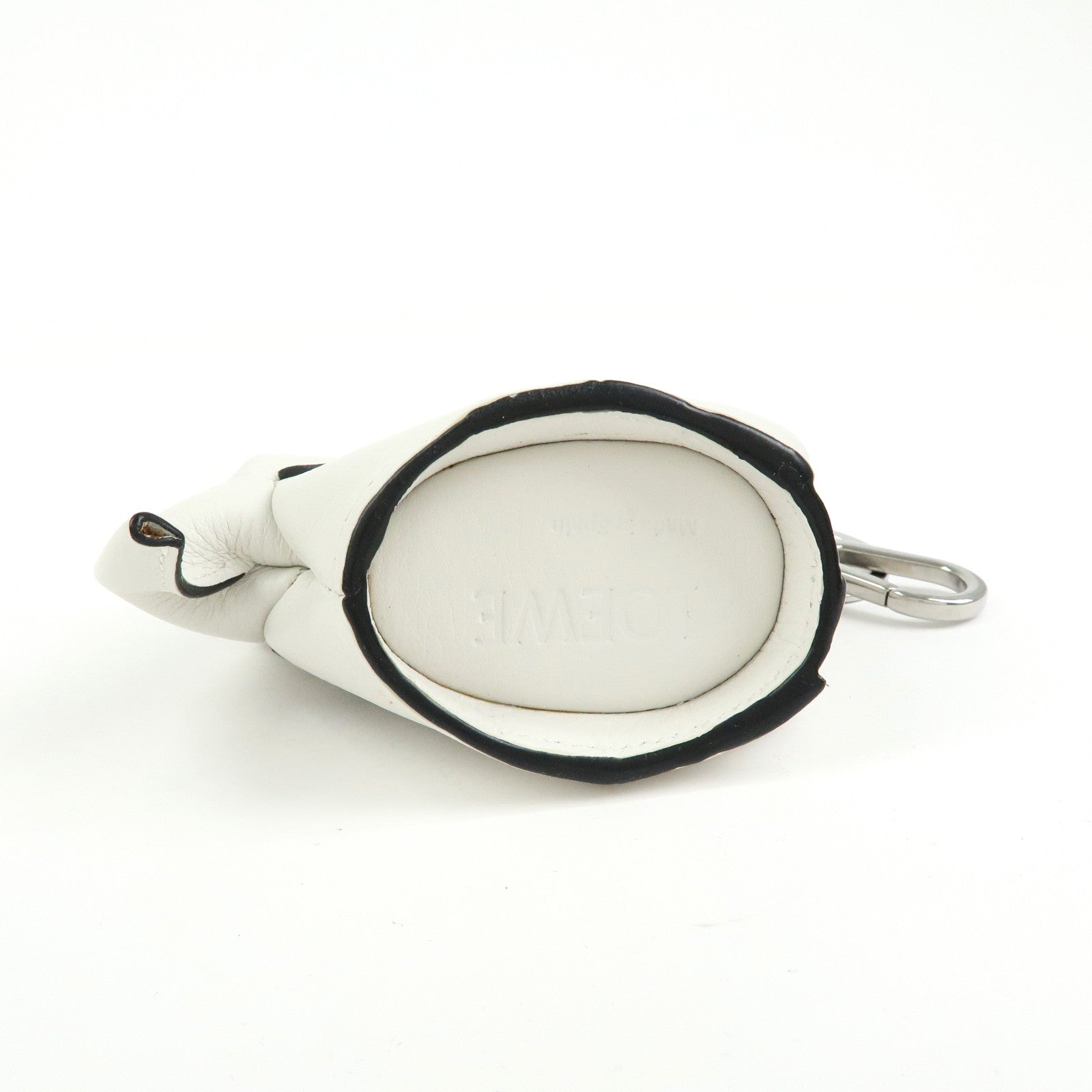 LOEWE Calf Leather Elephant Coin Case Coin Purse White