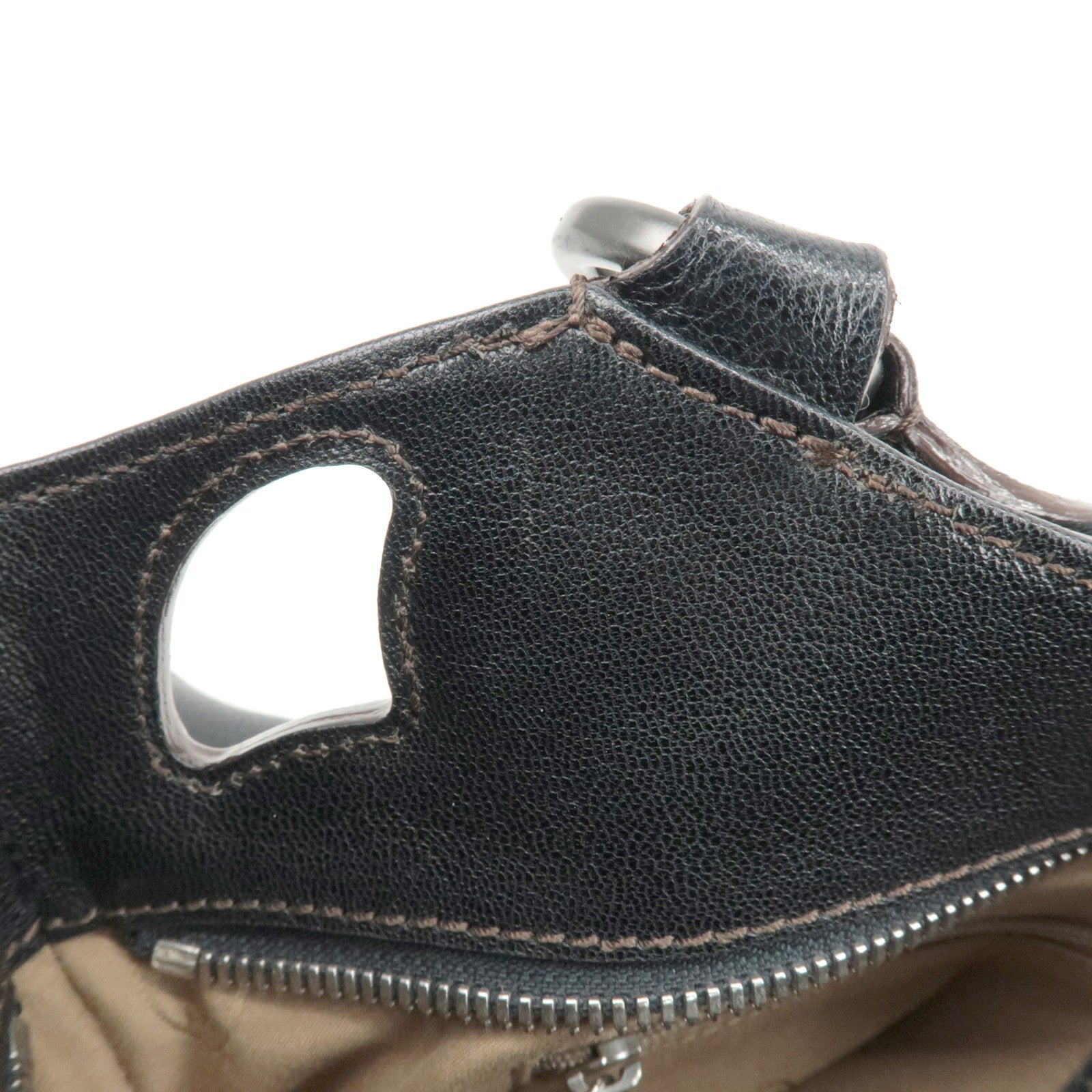 Cartier Must Line Leather Marcello Hand Bag Black Used