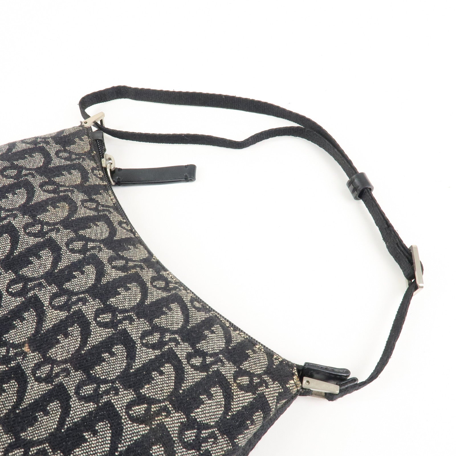 Christian Dior Trotter Canvas Leather Shoulder Bag Hand Bag Black Used