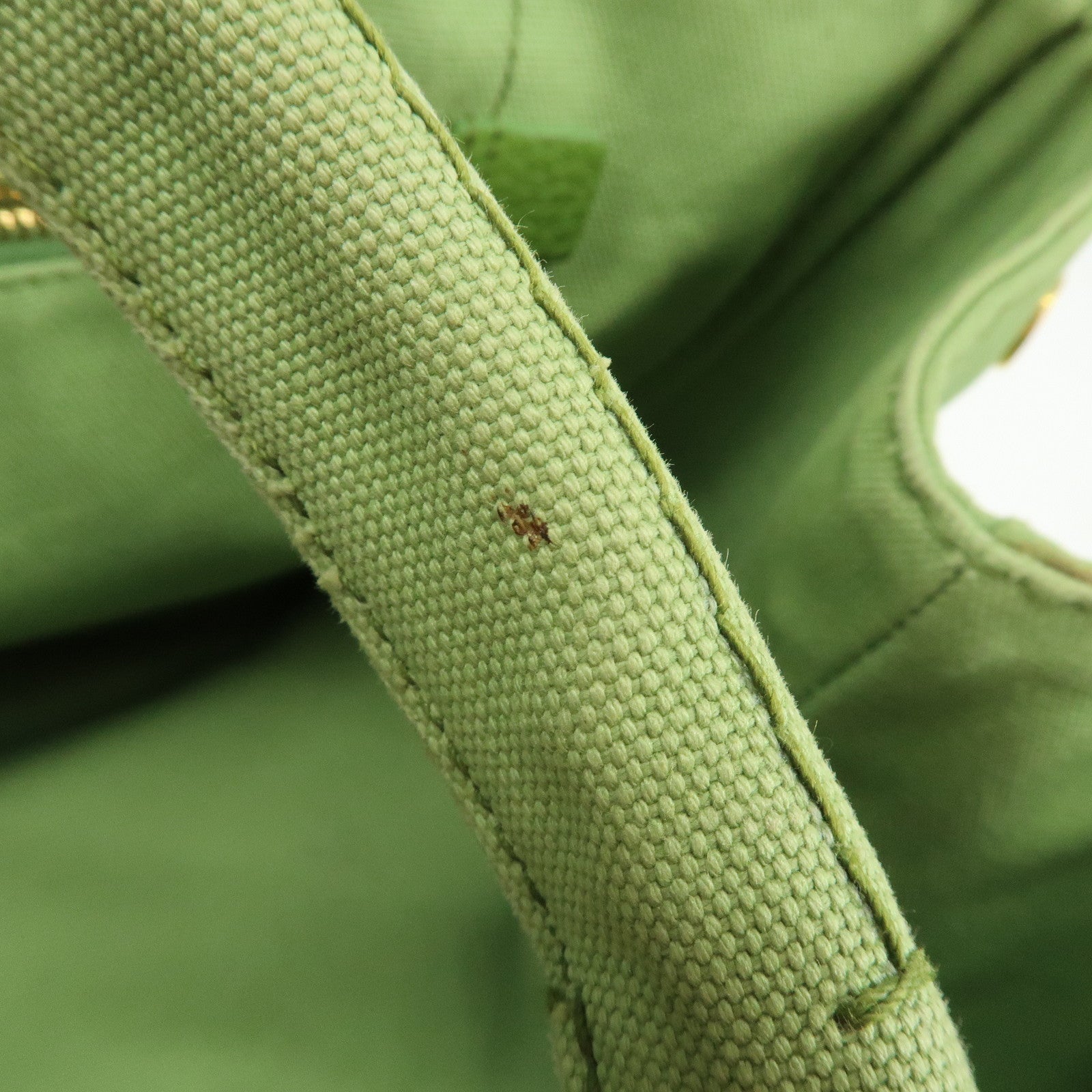 PRADA Canapa Large Triangle Logo Canvas Tote Bag Hand Bag B1872B