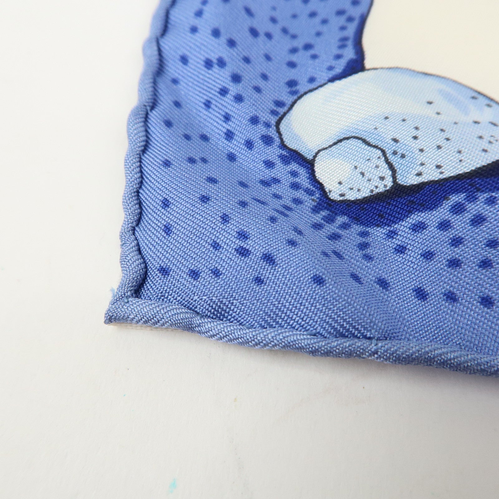 HERMES Carre 40 Silk 100% Mini Scarf Blue