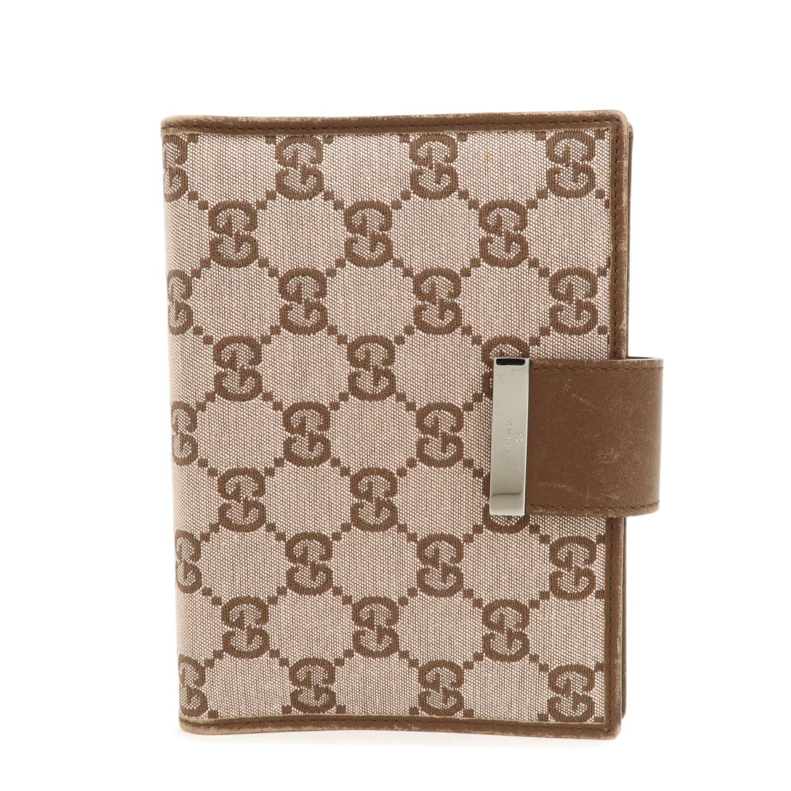 GUCCI GG Canvas Leather Agenda Cover Pink Brown 031.3661.1069
