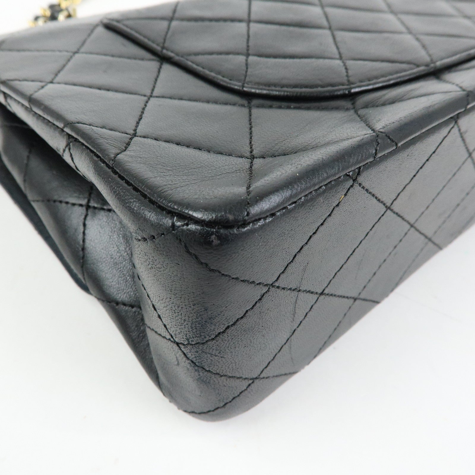 CHANEL Matelasse 25 Double Flap Chain Shoulder Bag Black A01112