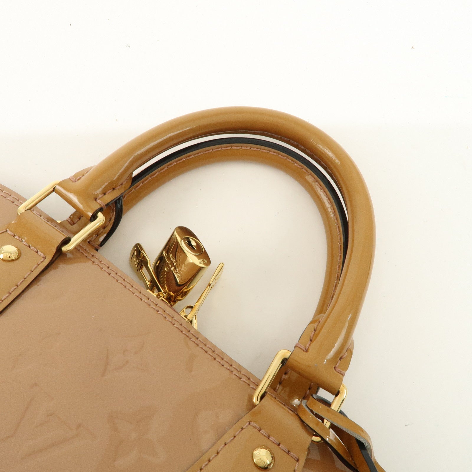 Louis Vuitton Monogram Vernis Alma PM Hand Bag Rose Velours M91583