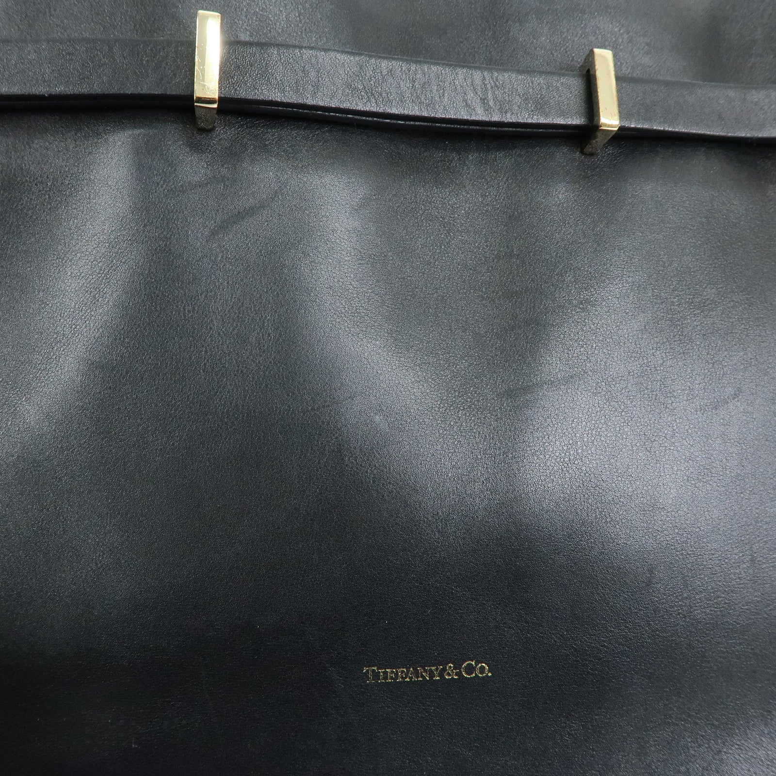 Tiffany & Co Logo Leather Shoulder Bag Crossbody Bag Black