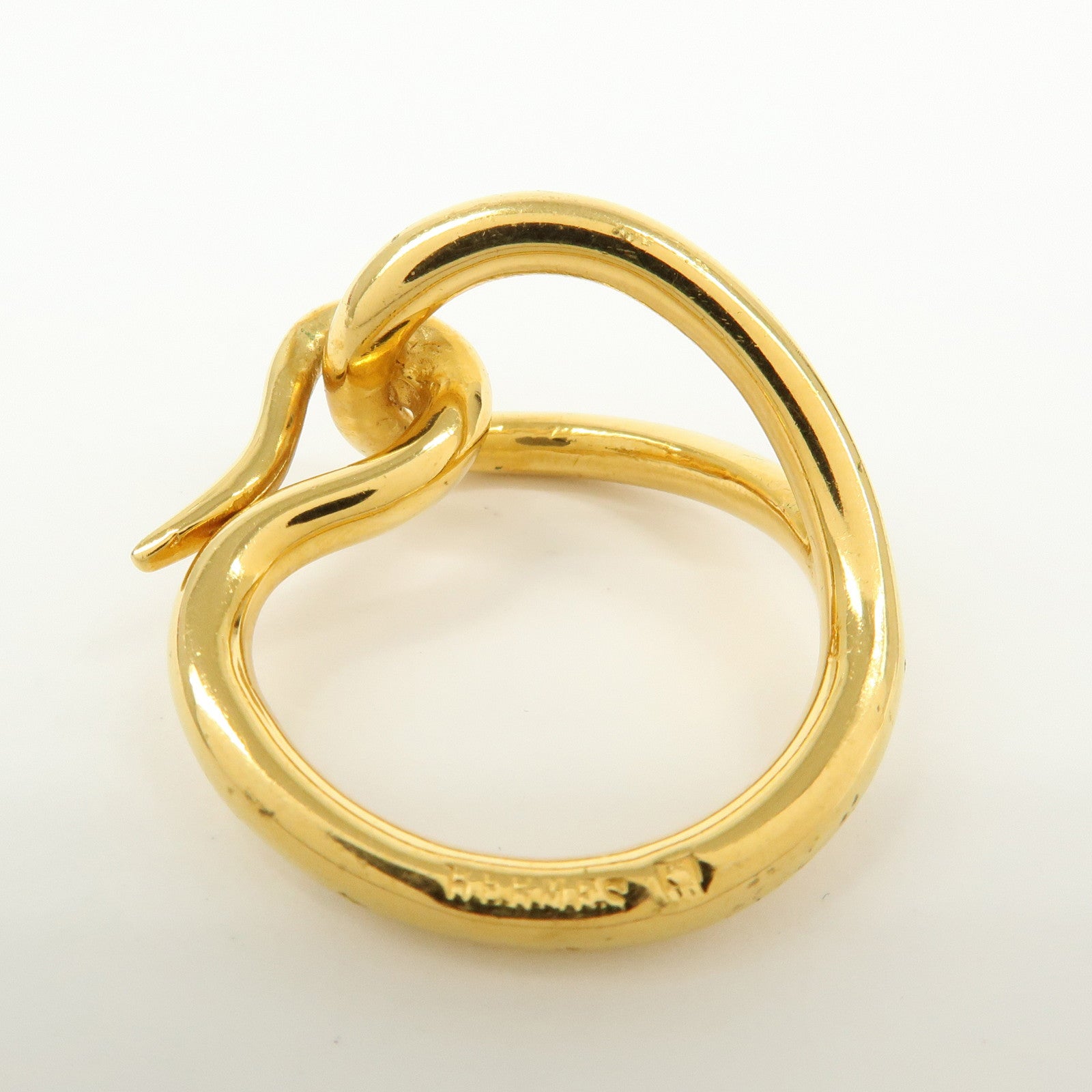 HERMES Jumbo Metal Scarf Ring Scarf Accessor Gold