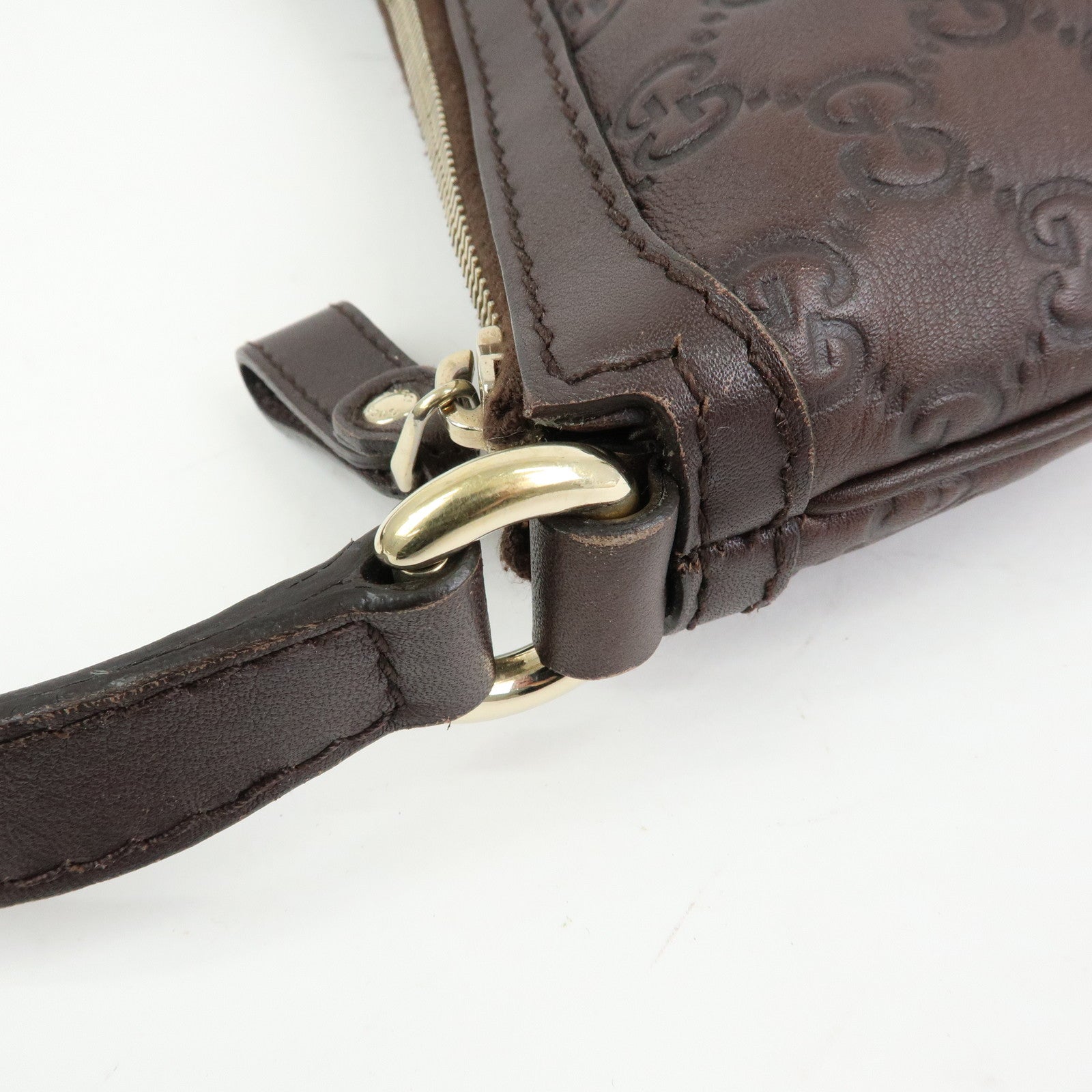 GUCCI Lovely Heart Guccissima Leather Shoulder Bag Brown 257072