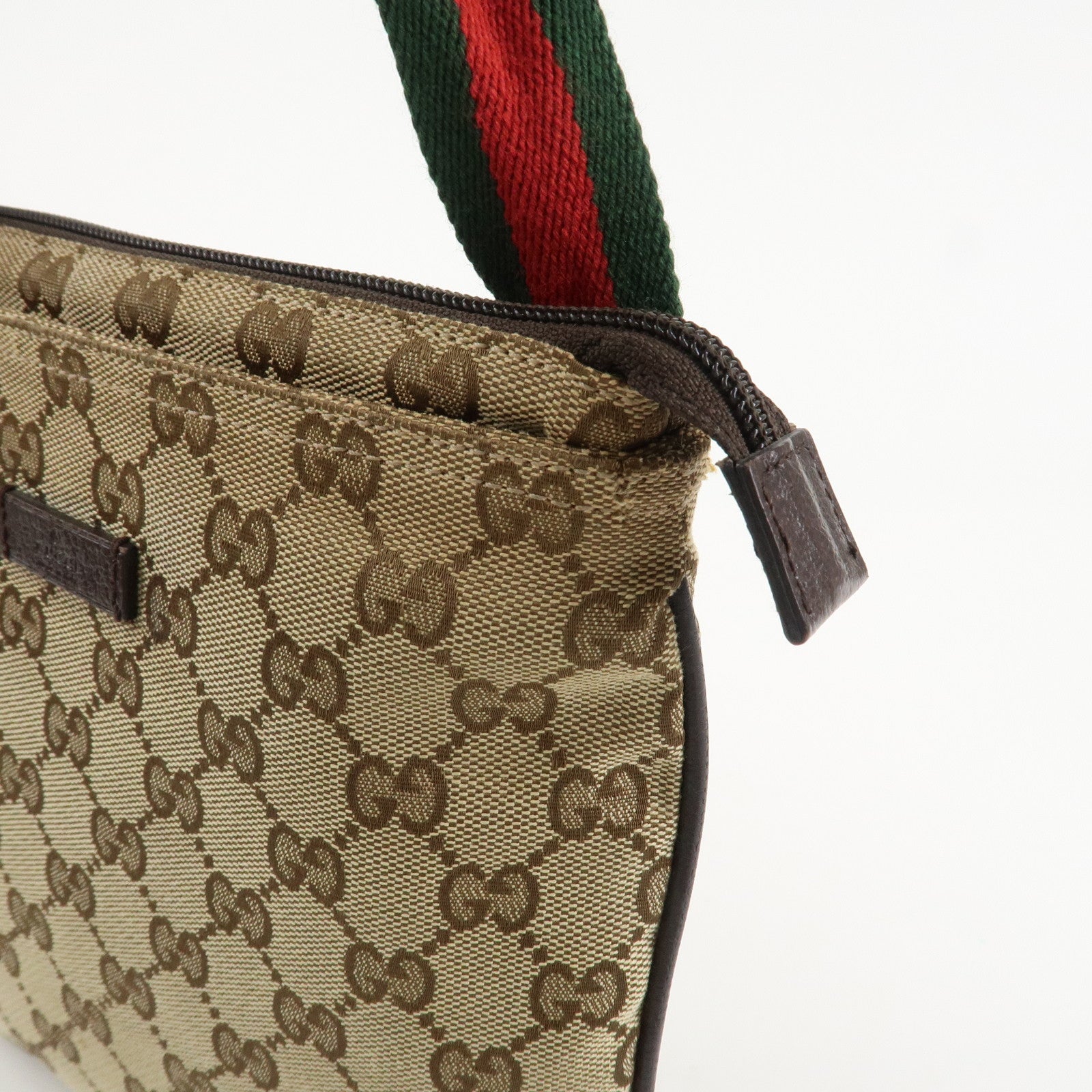 GUCCI Sherry GG Canvas Leather Shoulder Bag Beige 146309 Used