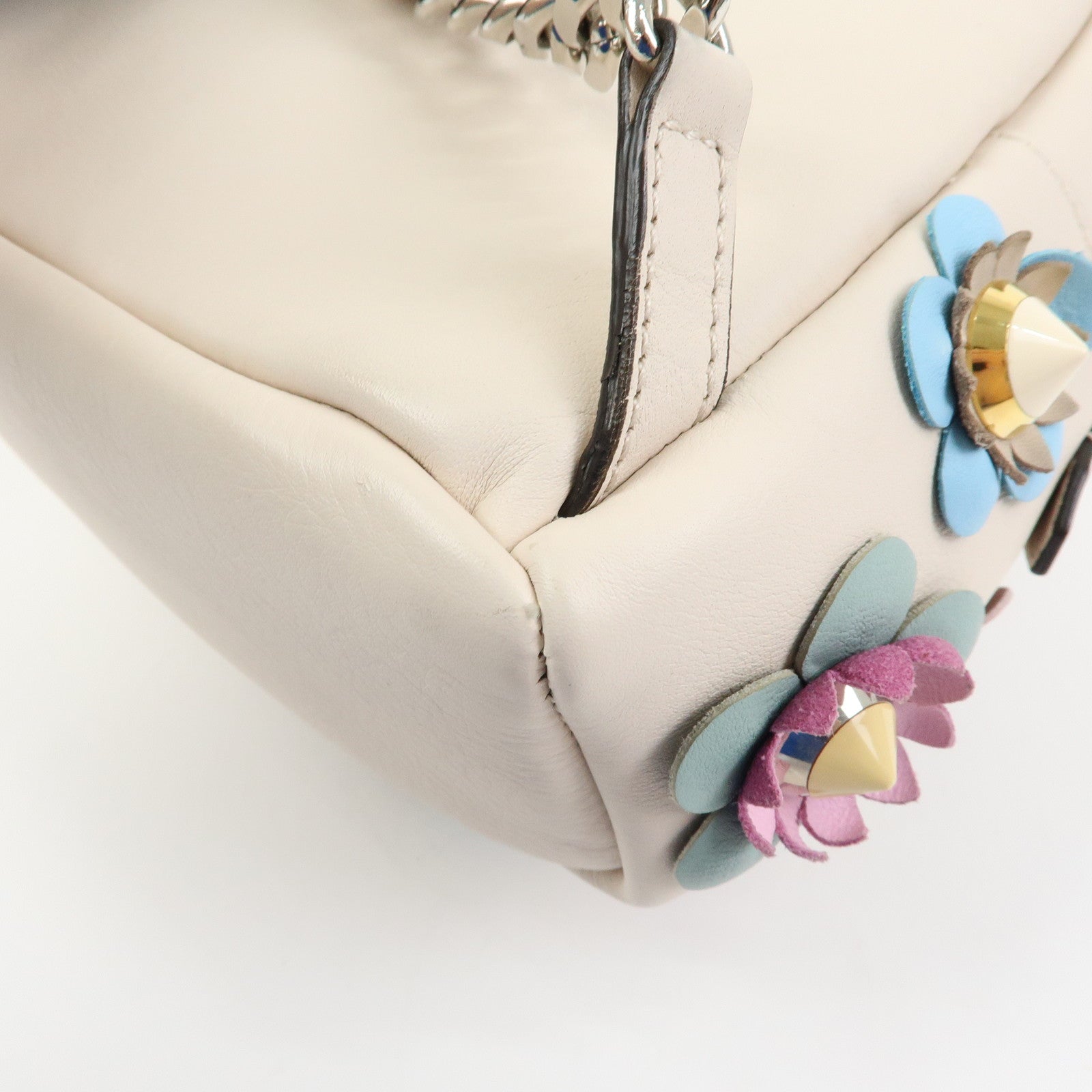 FENDI By The Way Calf Leather Flower Motif Backpack Studs 8BZ038