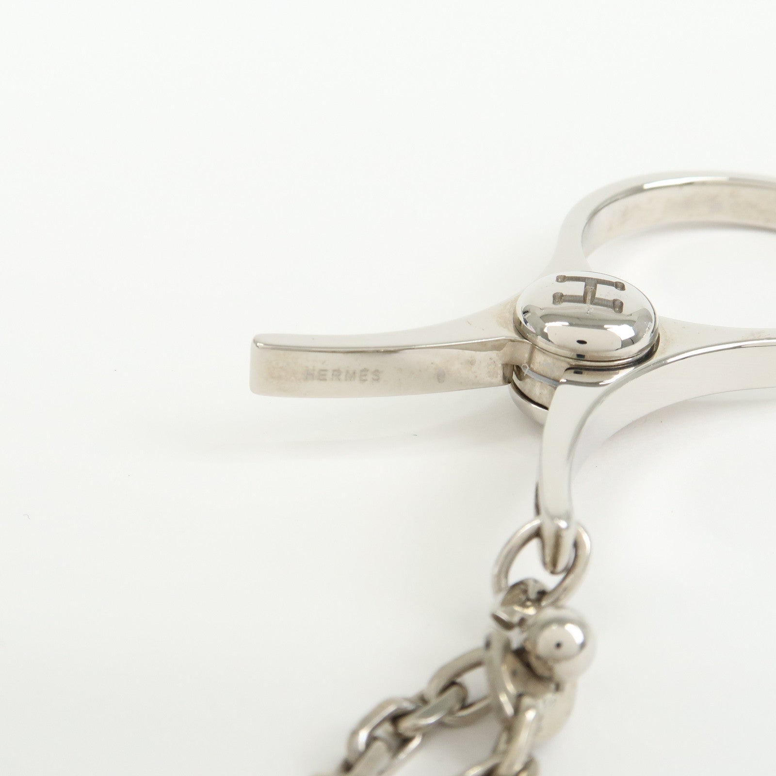 HERMES Filou Metal Glove Clip Glove Holder Silver