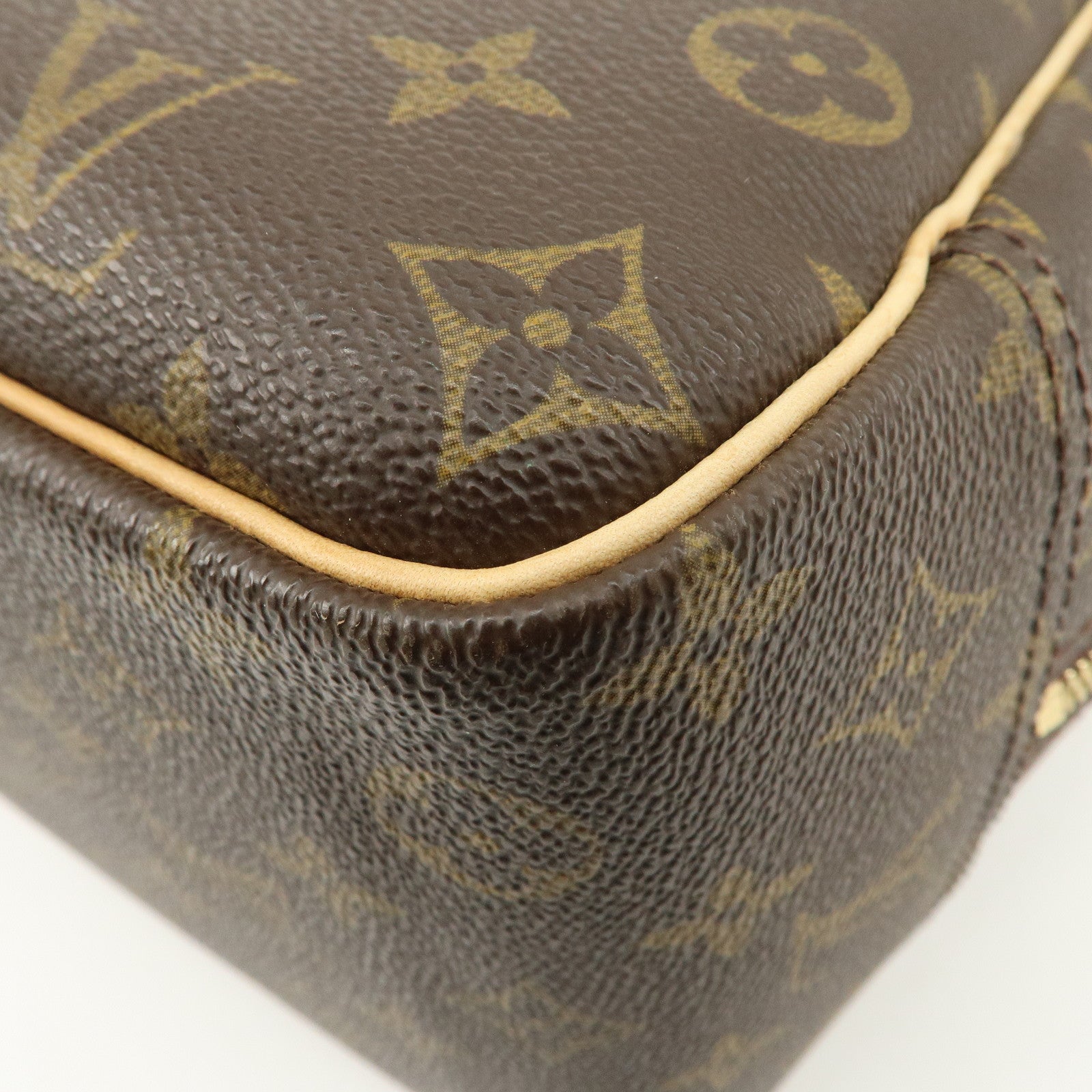 Louis Vuitton Monogram Deauville Hand Bag Brown M47270 Used