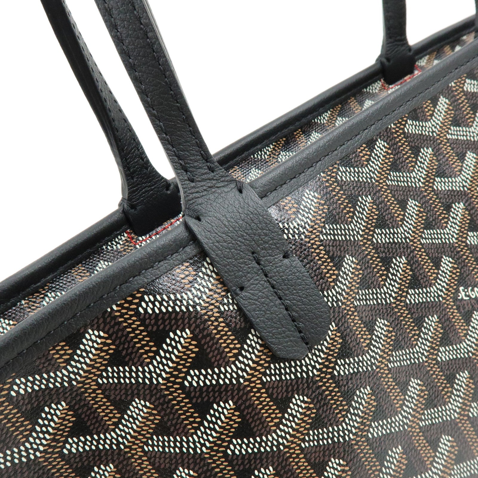 GOYARD Artois PM PVC Leather Tote Bag Hand Bag Black Brown