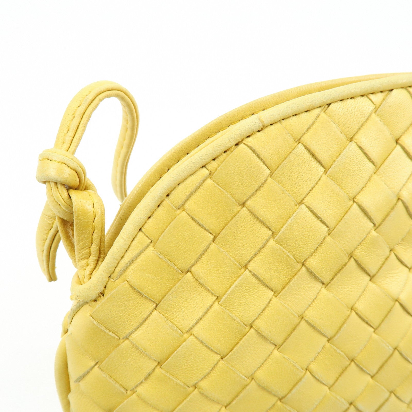 BOTTEGA VENETA Intrecciato Leather Shoulder Crossbody Bag Yellow