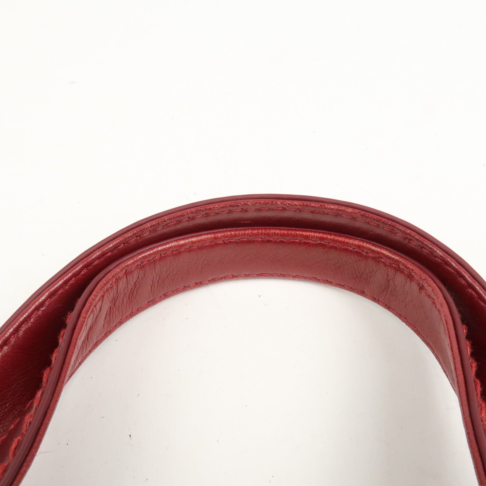CHANEL Wild Stitch Leather Tote Bag Hand Bag Red A18126
