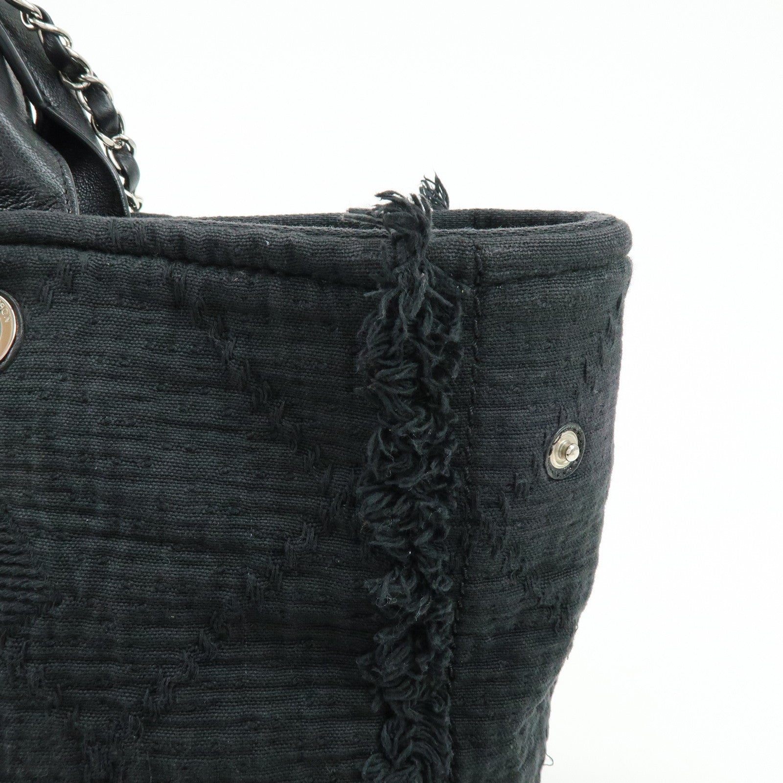 CHANEL COCO Mark Canvas Leather Chain Shoulder Bag Tote Bag A57180