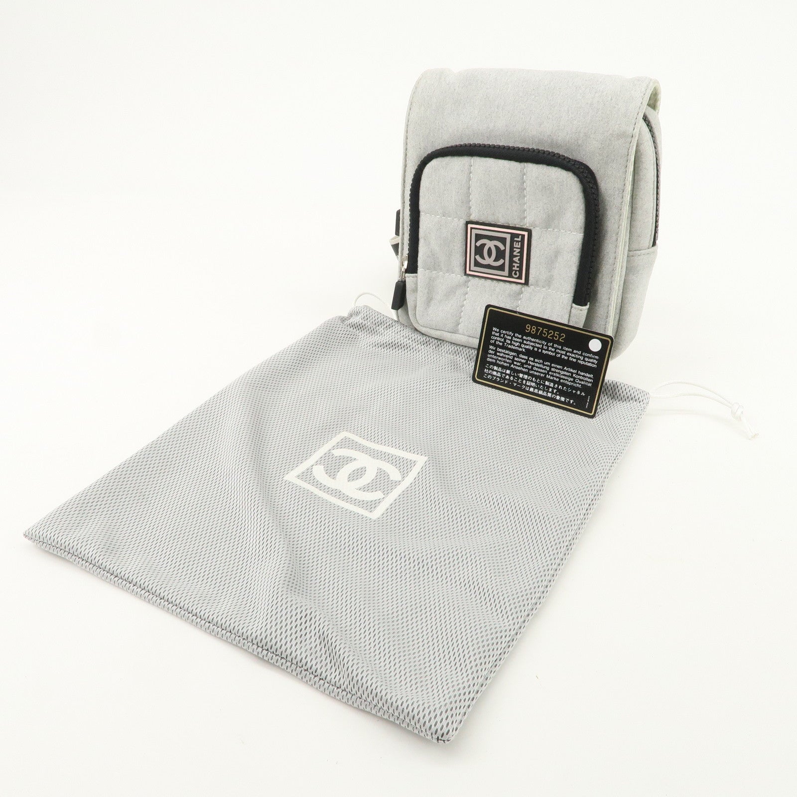 CHANEL Sport Line Cotton Jersey Waist Bag Body Bag Grey