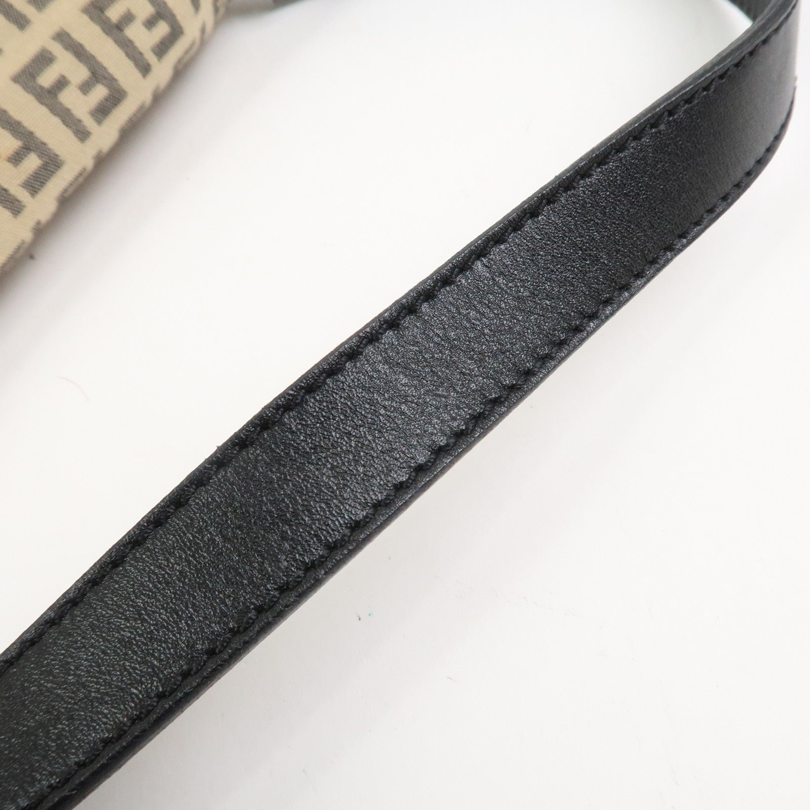 FENDI Zucchino Mamma Baguette Canvas Leather Shoulder Bag 8BR001