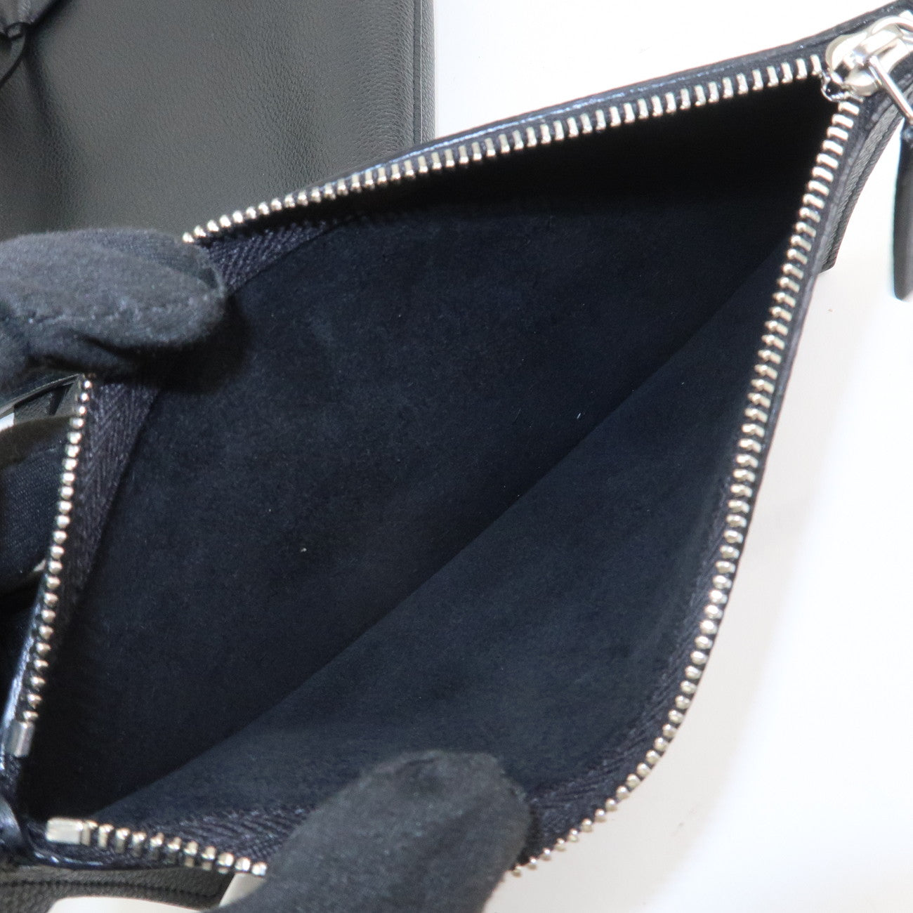 SAINT LAURENT PARIS Leather Tote Bag Hand Bag Black 676657