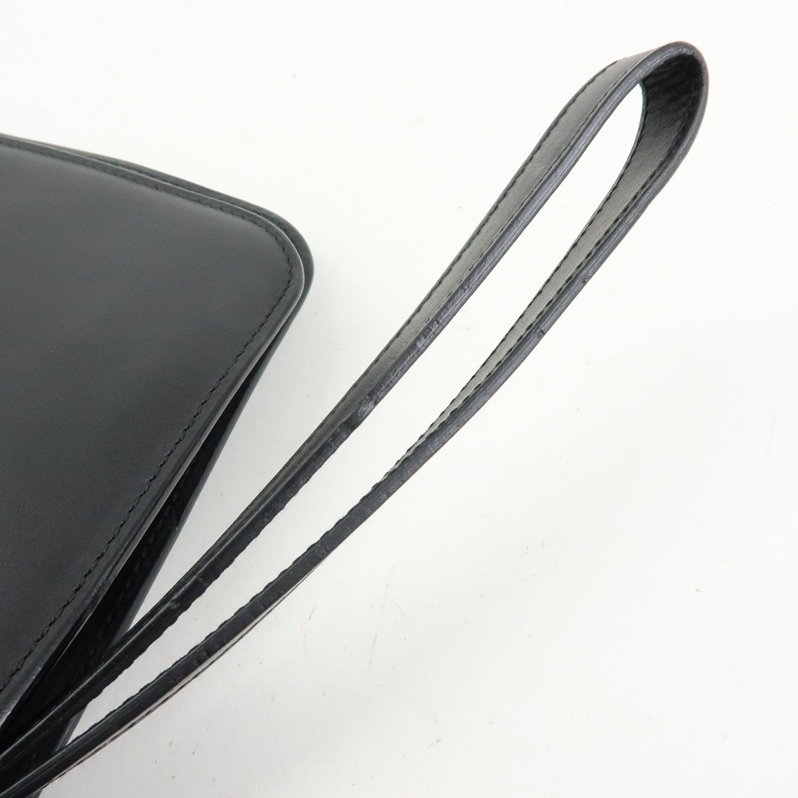 BOTTEGA VENETA Intrecciato Leather Clutch Bag Black 129528